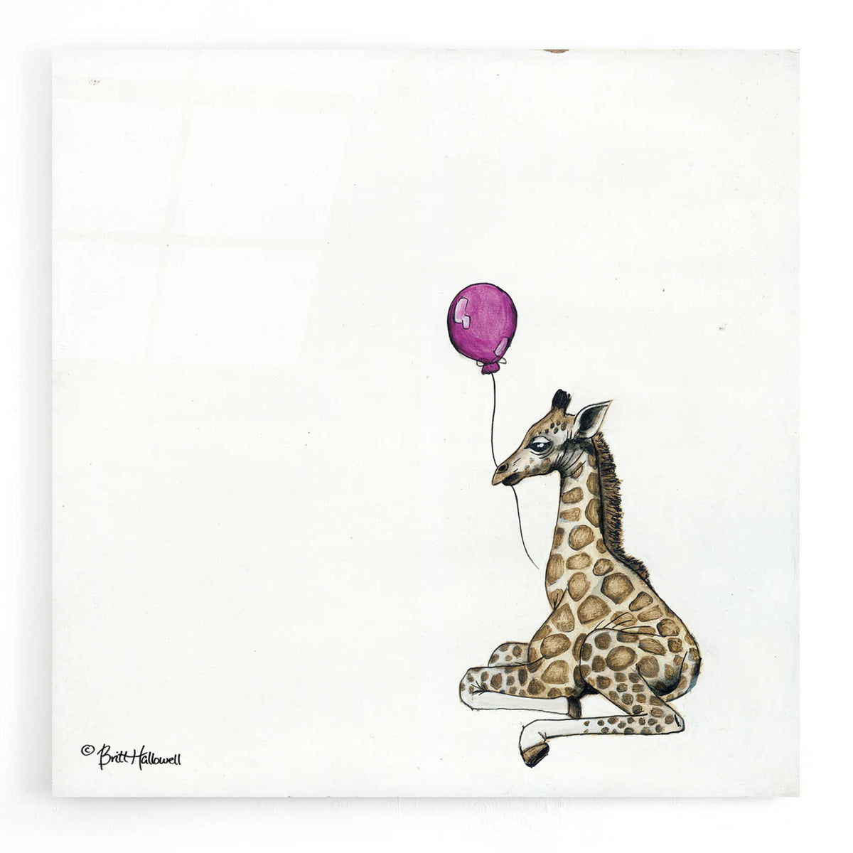Epic Art 'Nursery Giraffe' by Britt Hallowell, Acrylic Glass Wall Art
