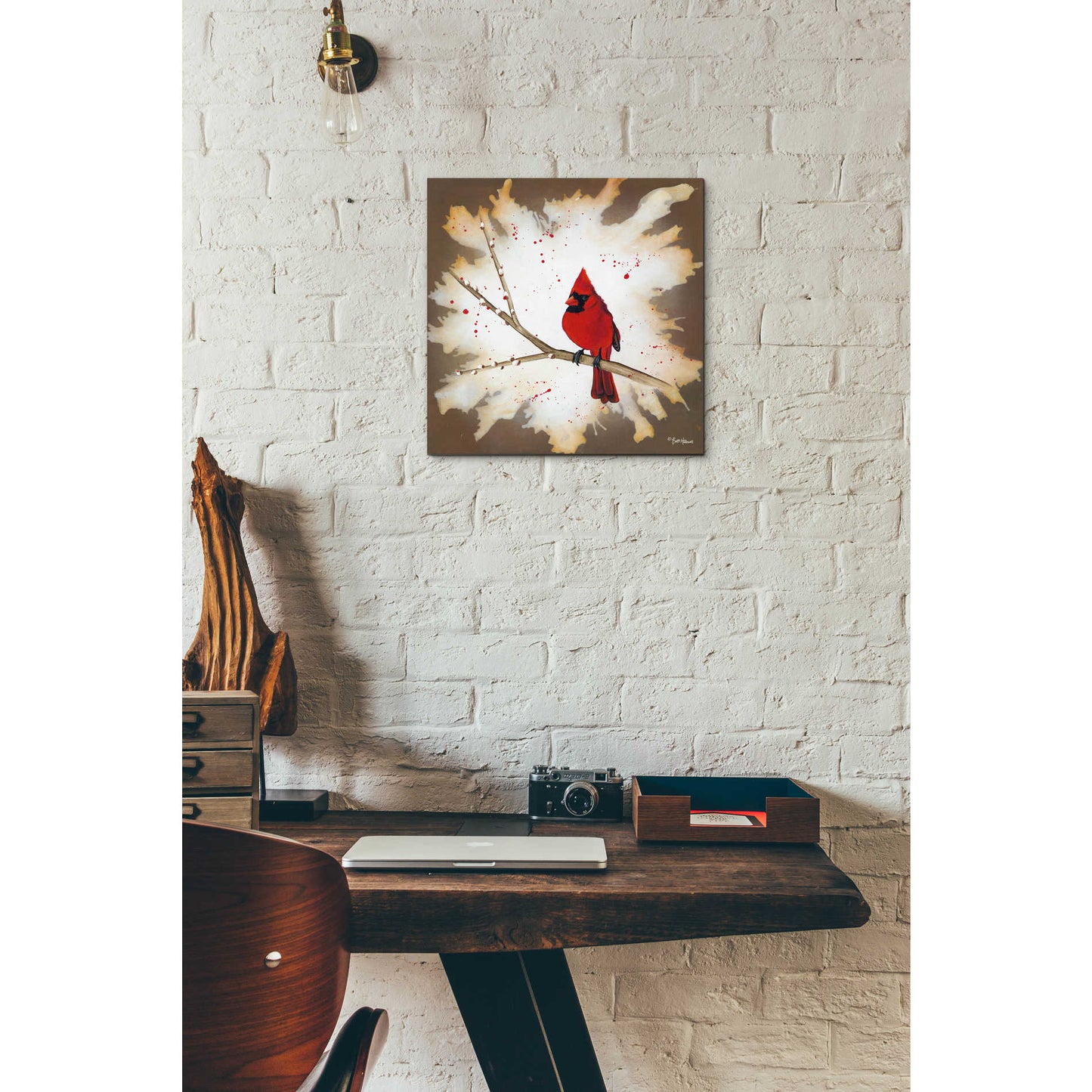 Epic Art 'Weathered Friends - Cardinal' by Britt Hallowell, Acrylic Glass Wall Art,12x12