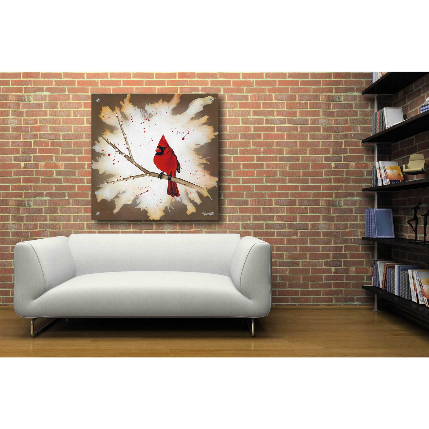 Epic Art 'Weathered Friends - Cardinal' by Britt Hallowell, Acrylic Glass Wall Art,36x36