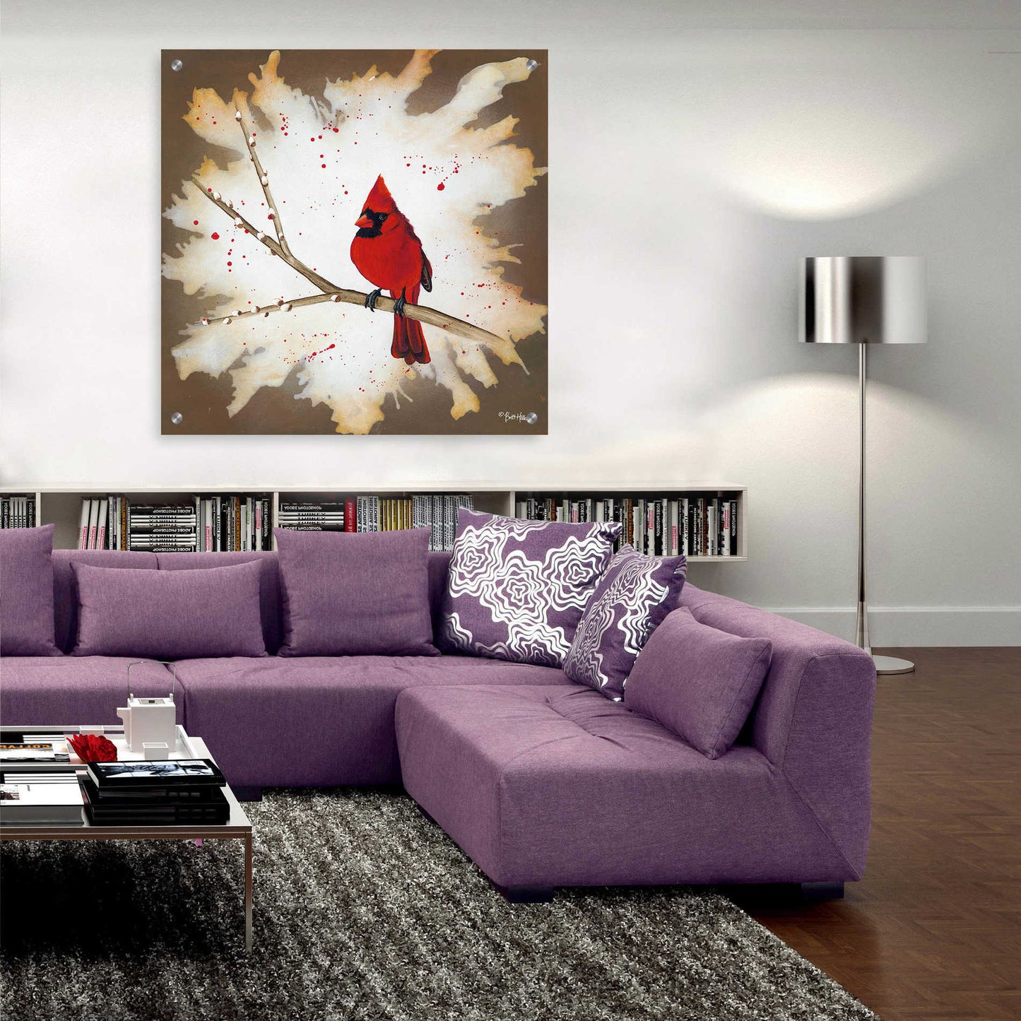 Epic Art 'Weathered Friends - Cardinal' by Britt Hallowell, Acrylic Glass Wall Art,36x36