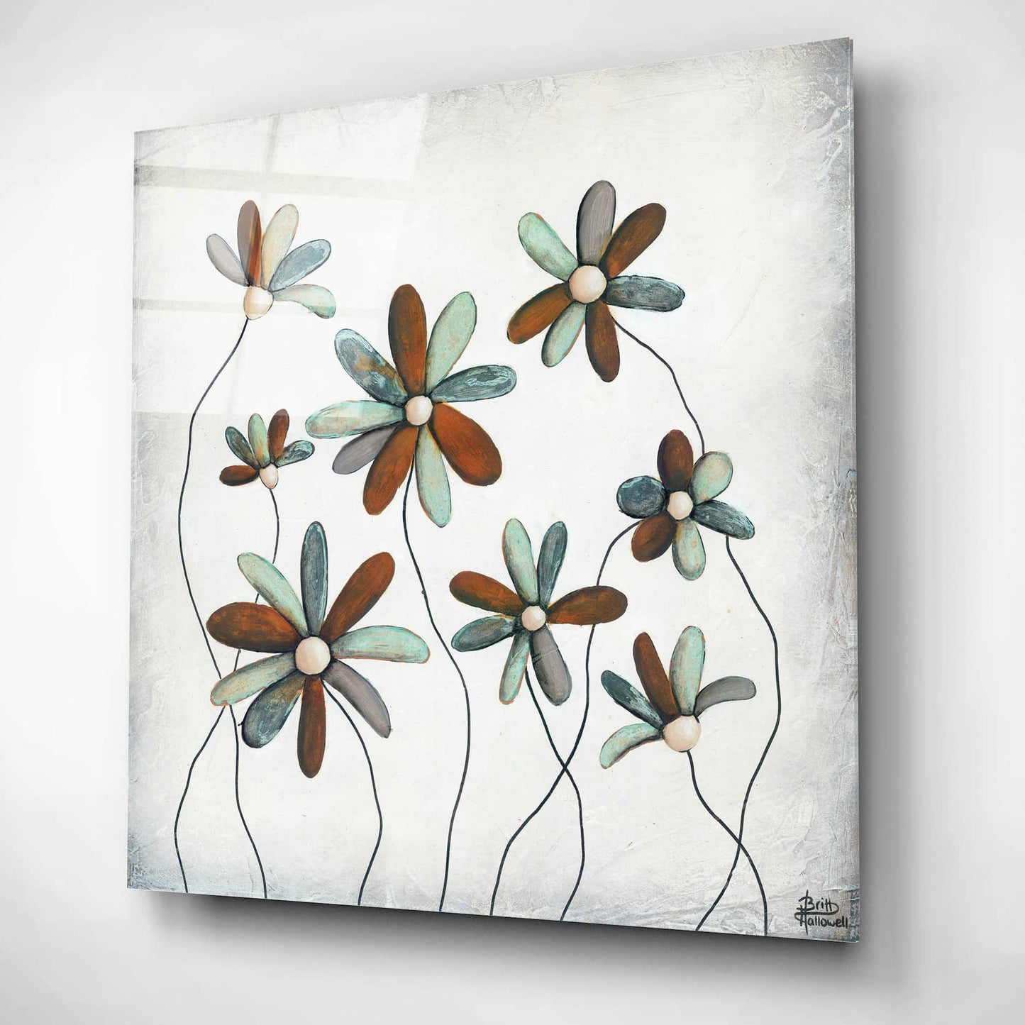 Epic Art 'Patina Petals I' by Britt Hallowell, Acrylic Glass Wall Art,12x12