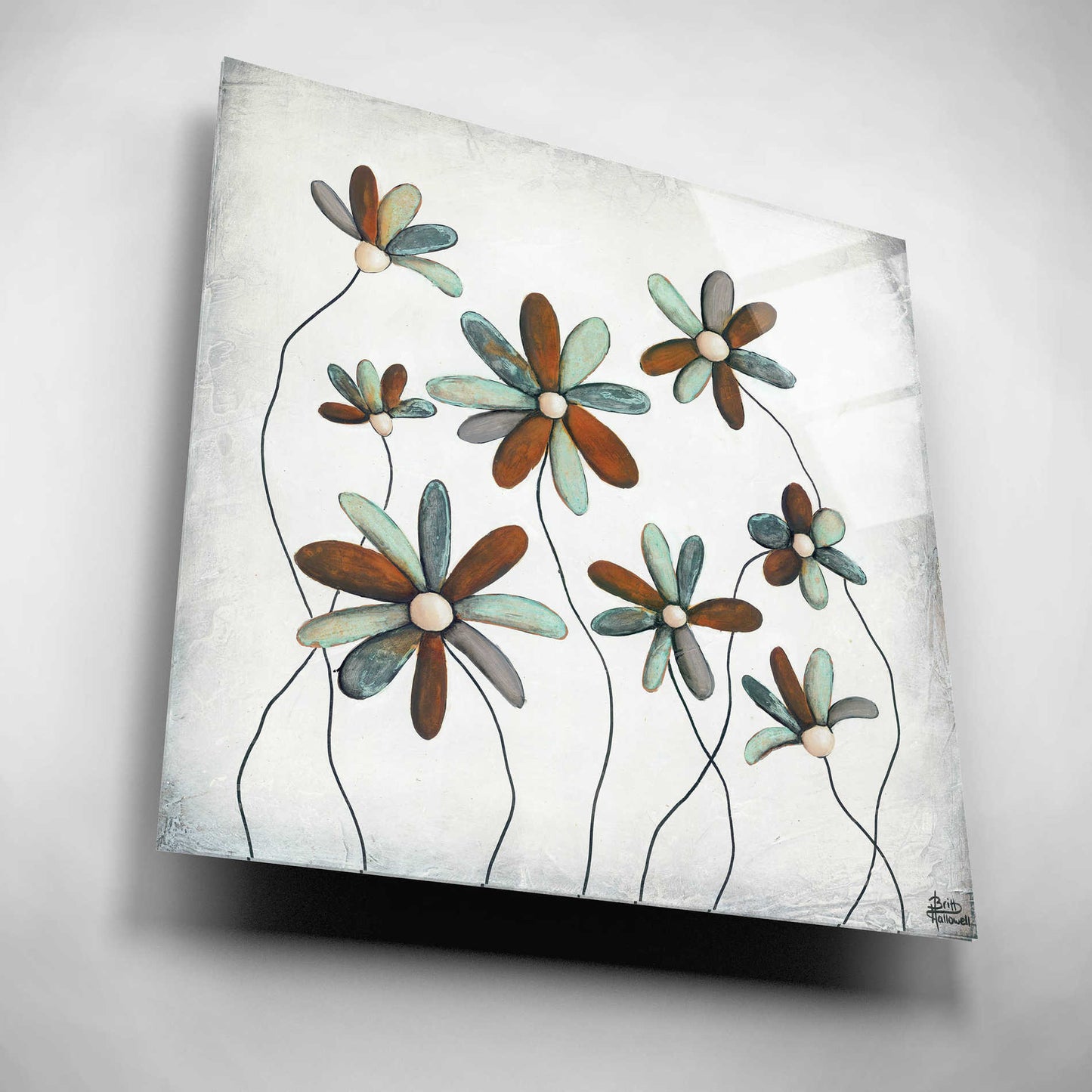 Epic Art 'Patina Petals I' by Britt Hallowell, Acrylic Glass Wall Art,12x12