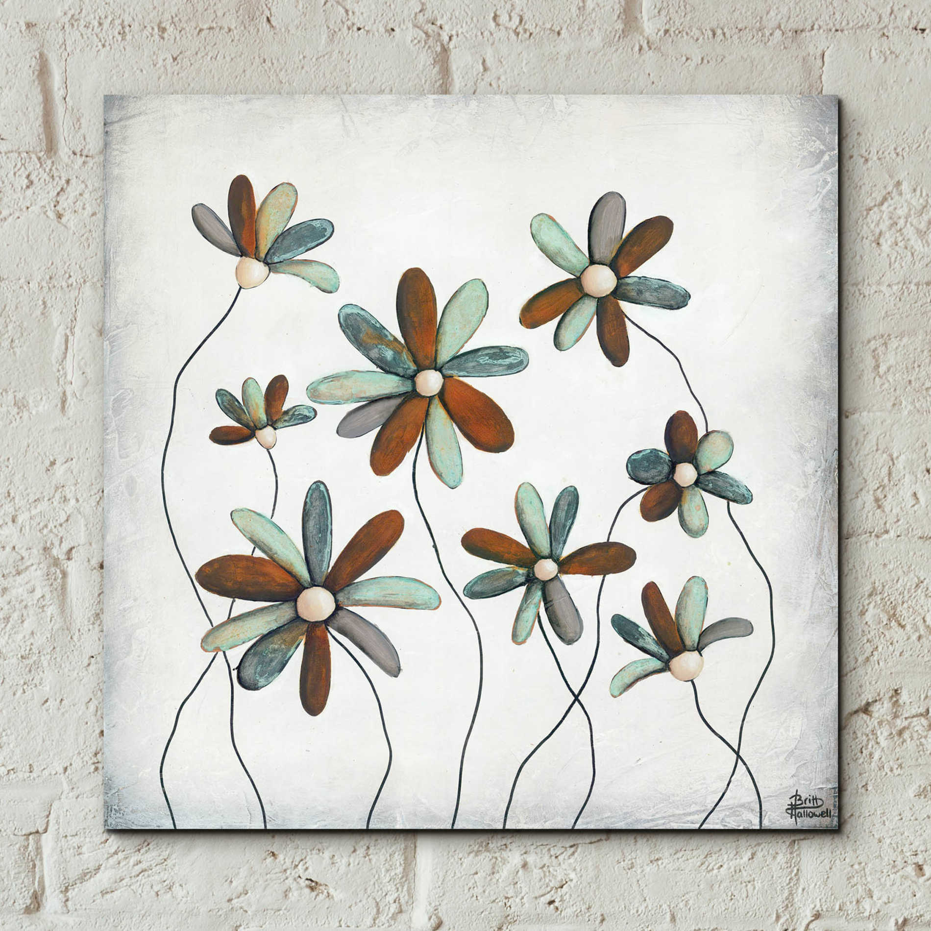 Epic Art 'Patina Petals I' by Britt Hallowell, Acrylic Glass Wall Art,12x12