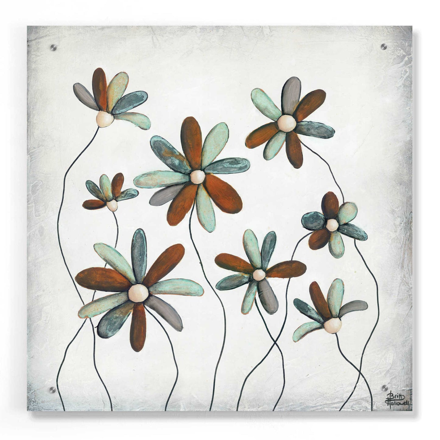 Epic Art 'Patina Petals I' by Britt Hallowell, Acrylic Glass Wall Art,24x24