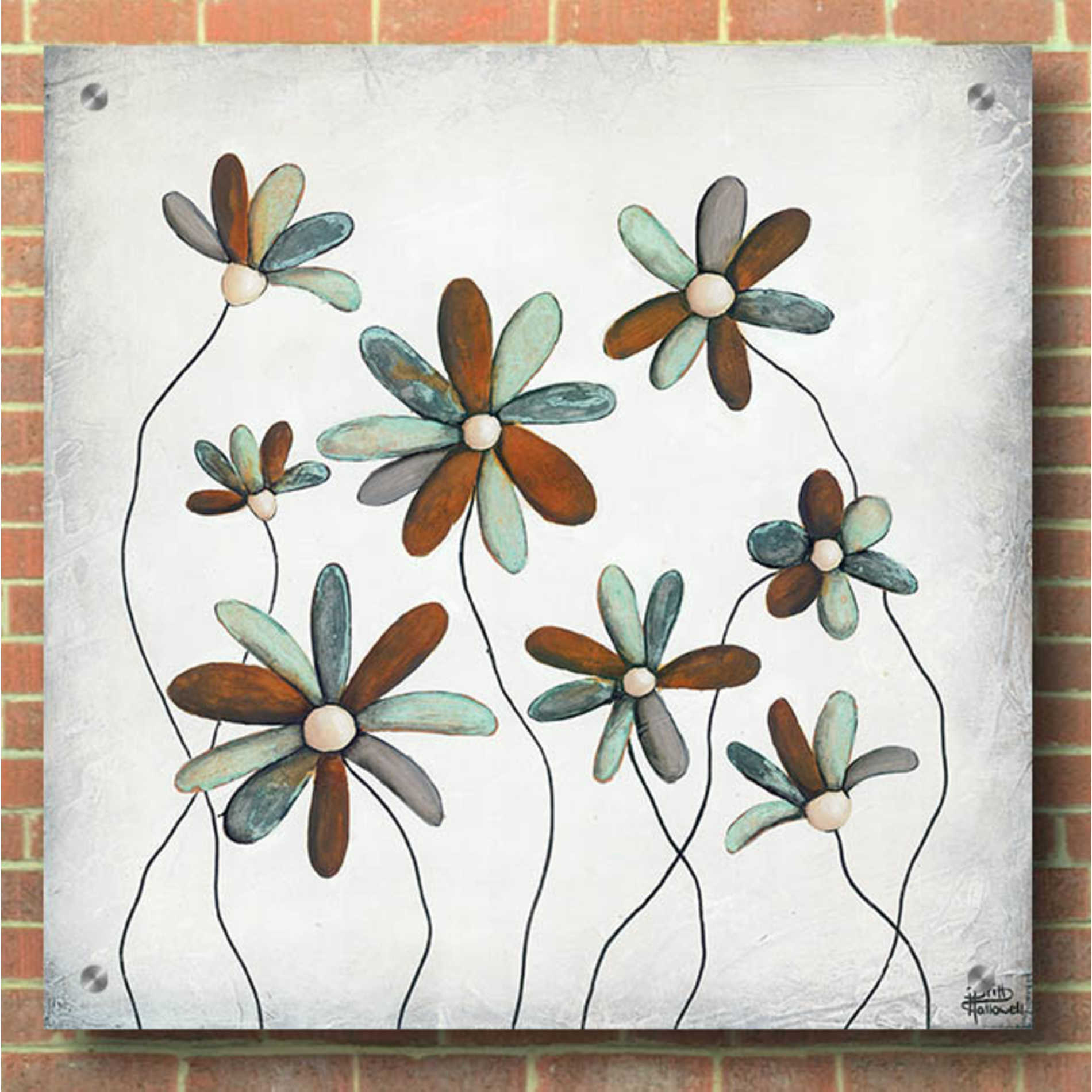 Epic Art 'Patina Petals I' by Britt Hallowell, Acrylic Glass Wall Art,36x36