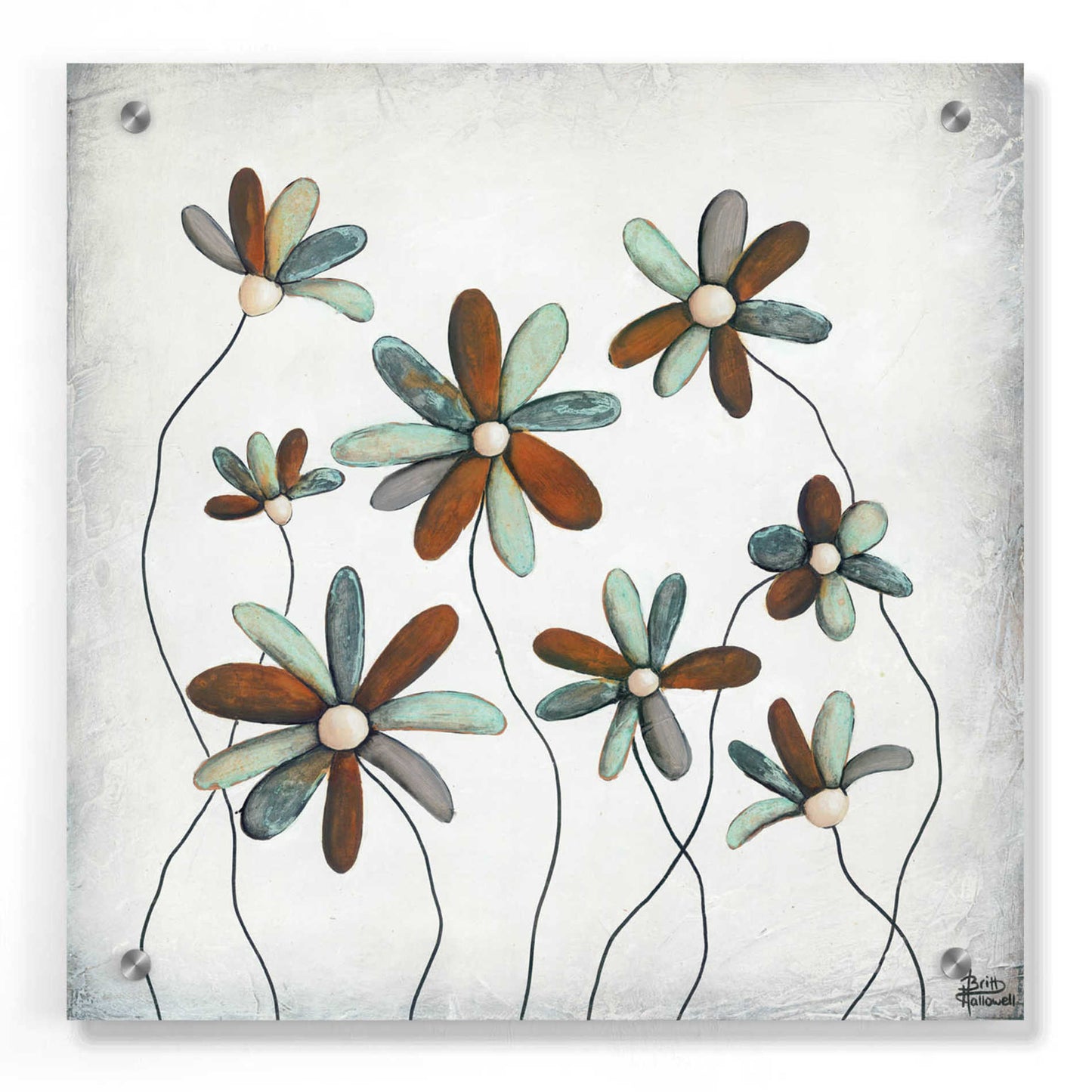 Epic Art 'Patina Petals I' by Britt Hallowell, Acrylic Glass Wall Art,36x36