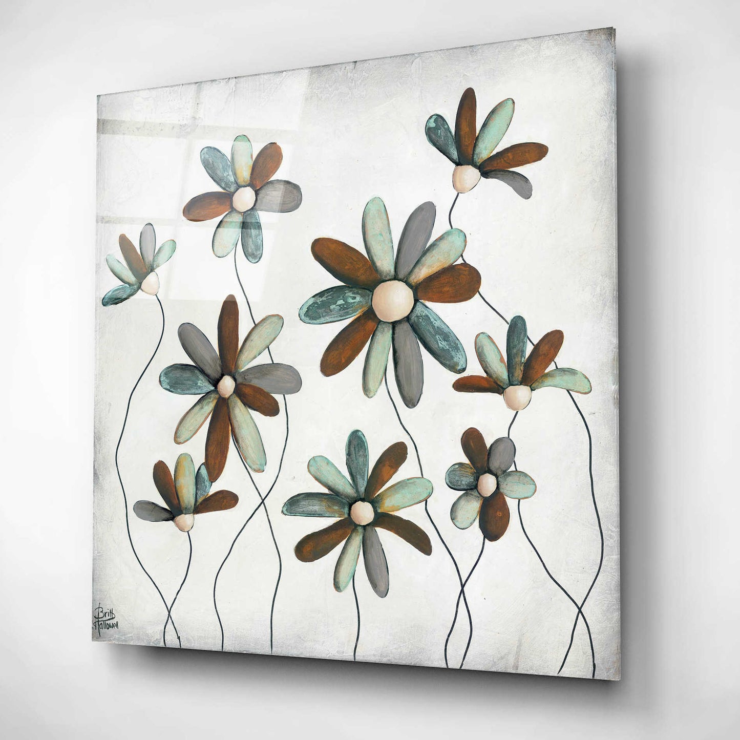 Epic Art 'Patina Petals II' by Britt Hallowell, Acrylic Glass Wall Art,12x12