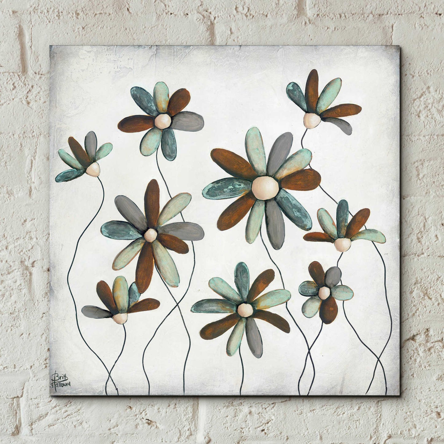 Epic Art 'Patina Petals II' by Britt Hallowell, Acrylic Glass Wall Art,12x12