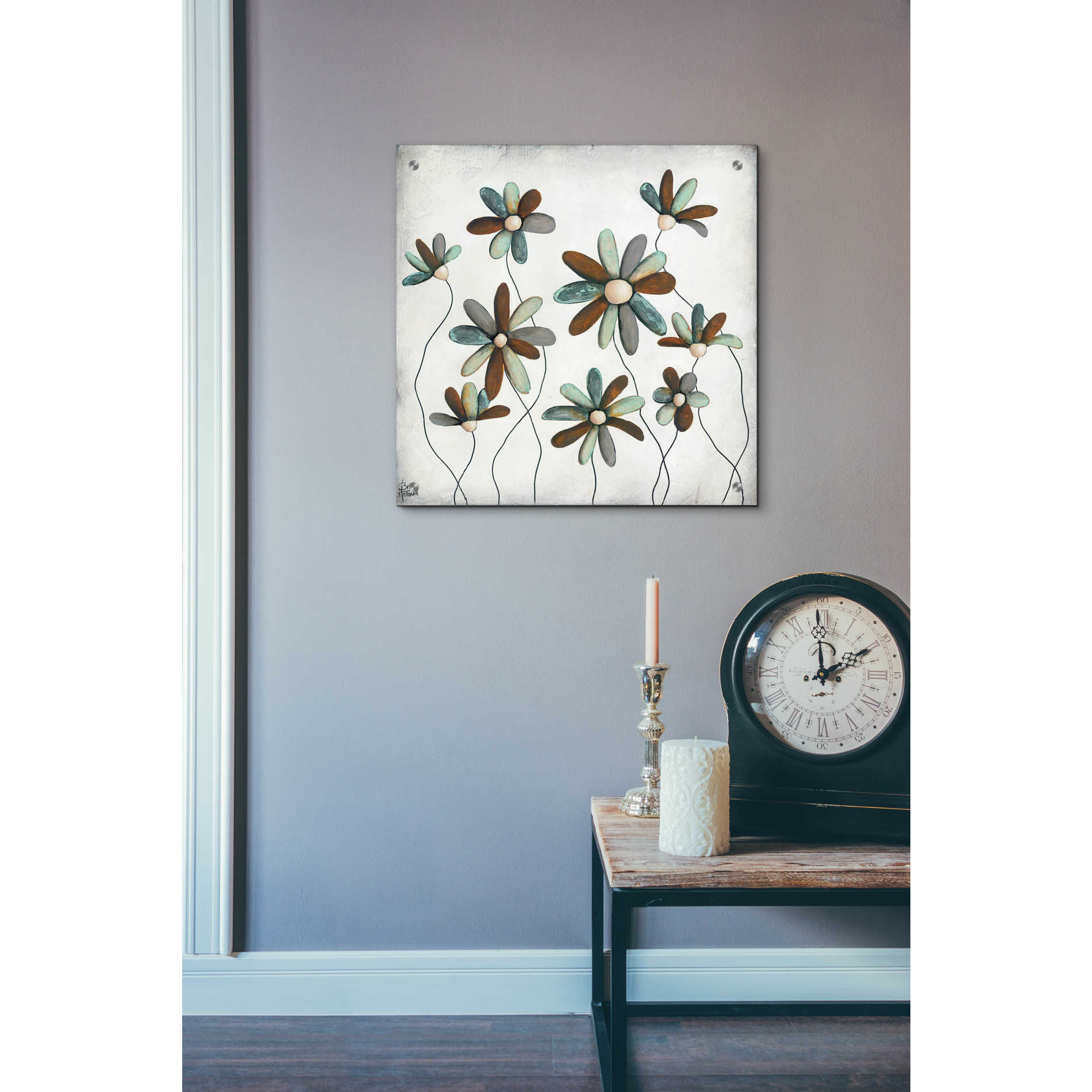 Epic Art 'Patina Petals II' by Britt Hallowell, Acrylic Glass Wall Art,24x24