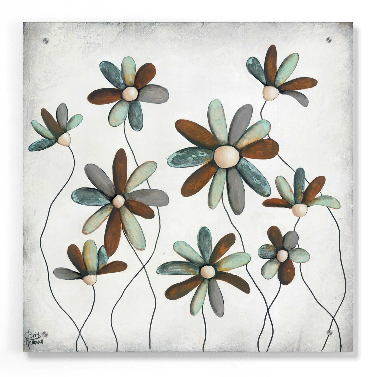 Epic Art 'Patina Petals II' by Britt Hallowell, Acrylic Glass Wall Art,24x24