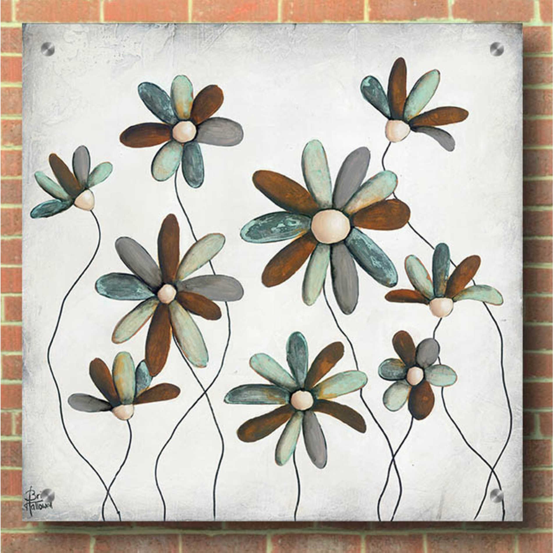 Epic Art 'Patina Petals II' by Britt Hallowell, Acrylic Glass Wall Art,36x36