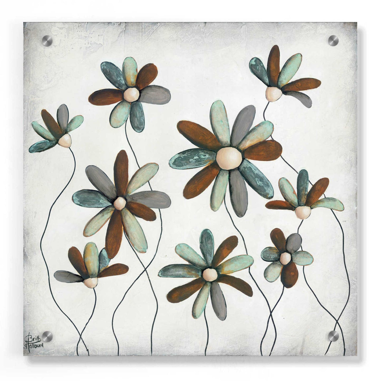 Epic Art 'Patina Petals II' by Britt Hallowell, Acrylic Glass Wall Art,36x36