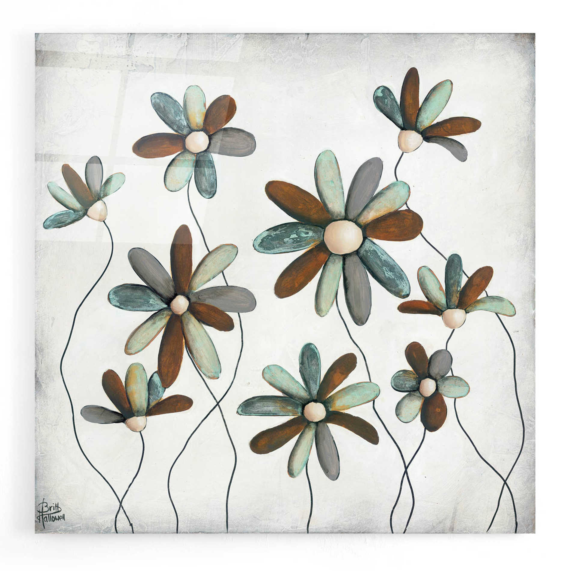 Epic Art 'Patina Petals II' by Britt Hallowell, Acrylic Glass Wall Art