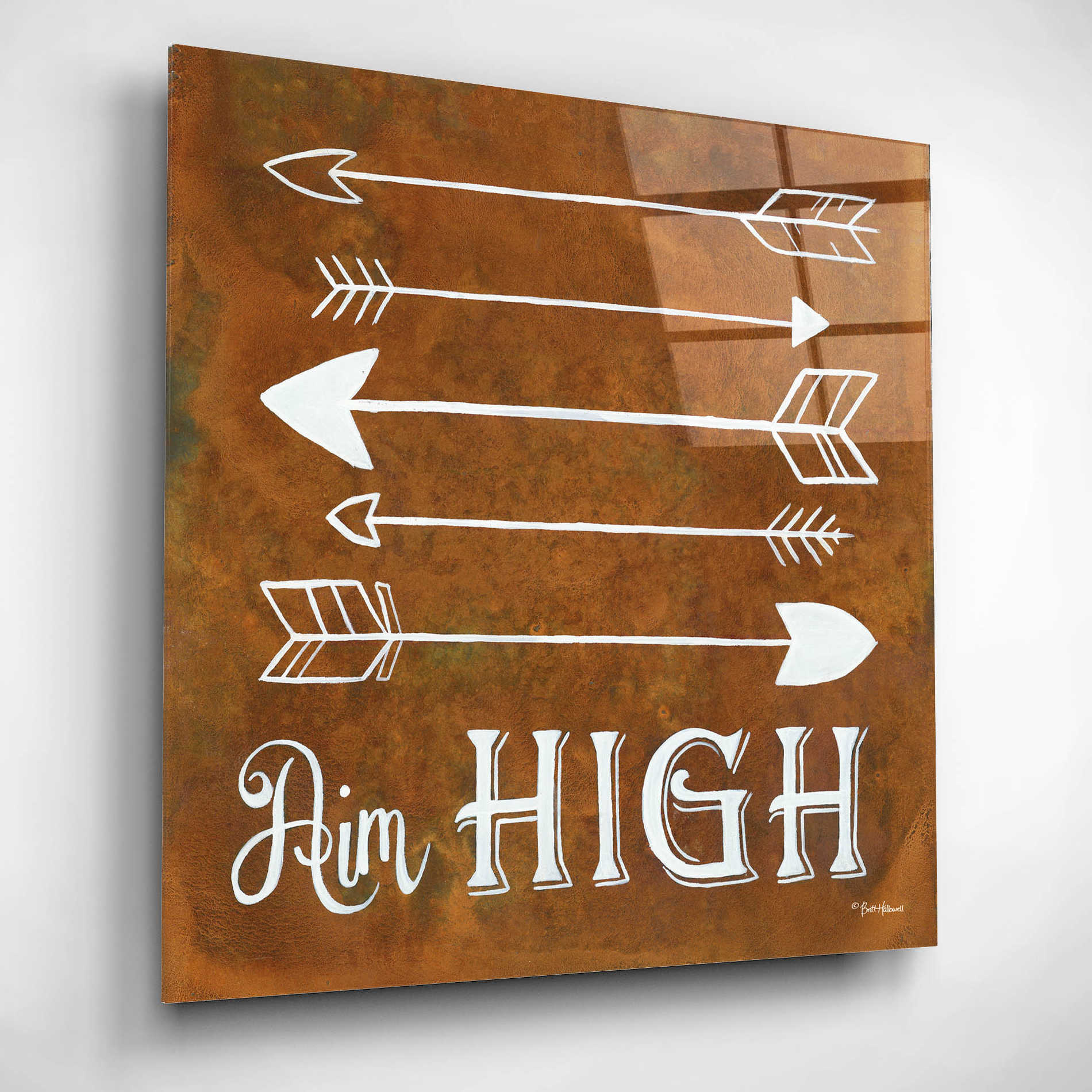 Epic Art 'Aim High' by Britt Hallowell, Acrylic Glass Wall Art,12x12