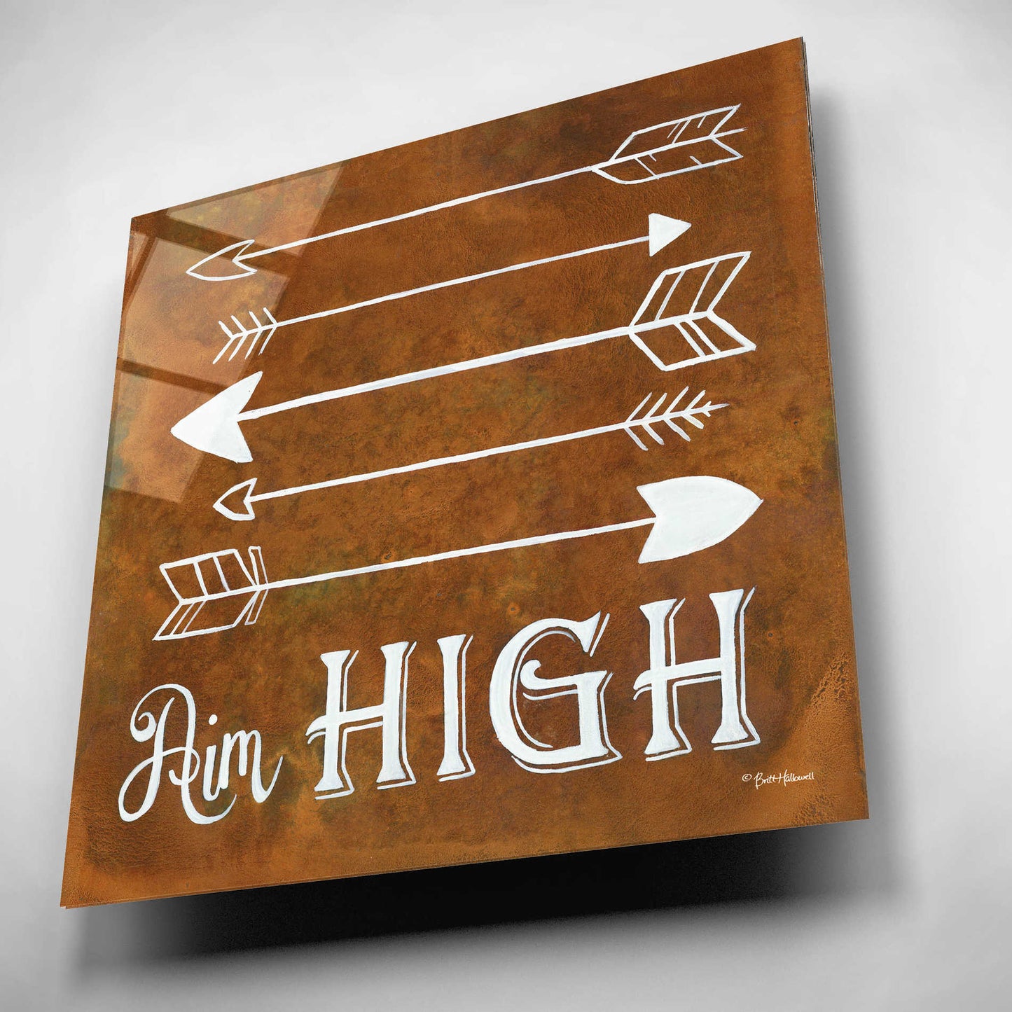 Epic Art 'Aim High' by Britt Hallowell, Acrylic Glass Wall Art,12x12