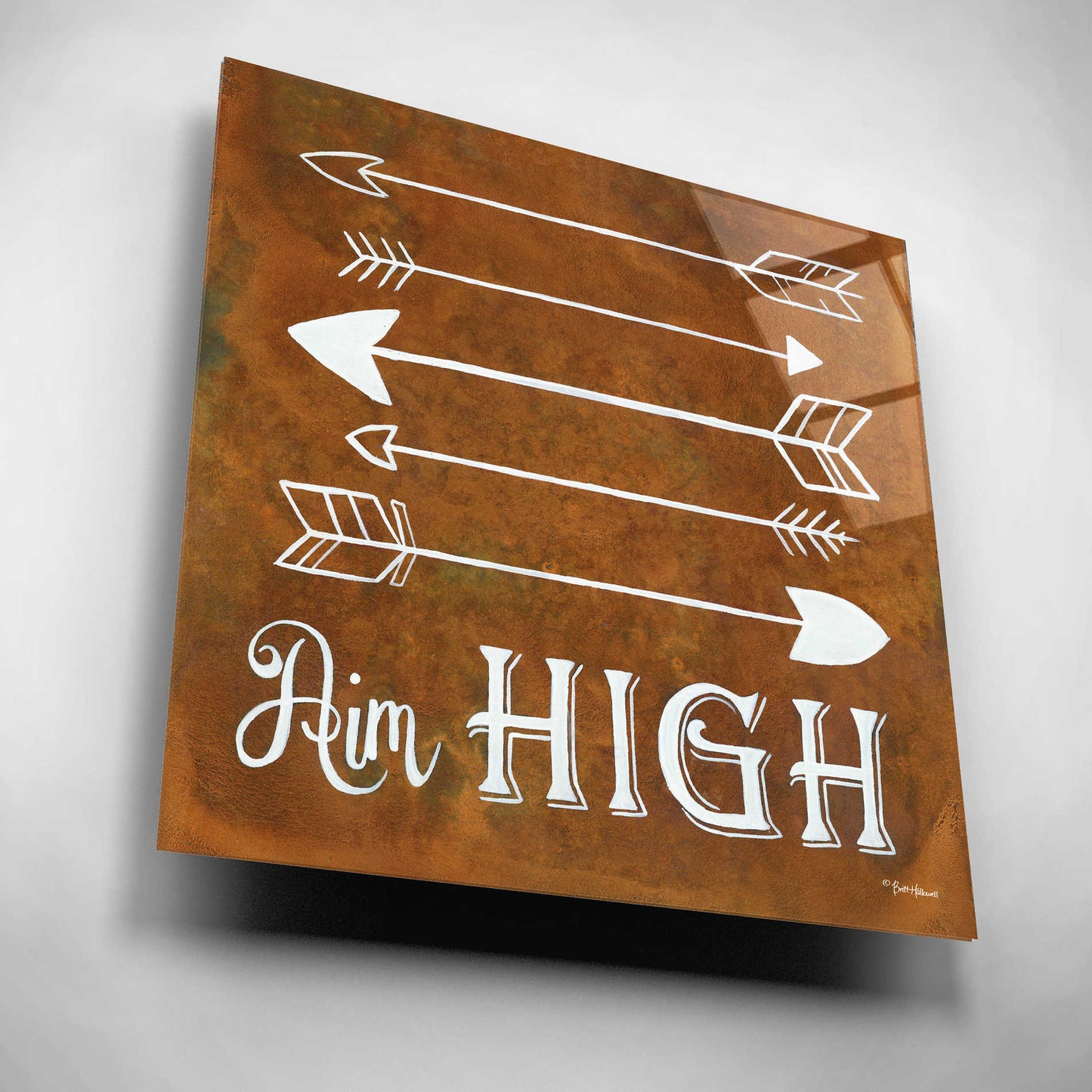 Epic Art 'Aim High' by Britt Hallowell, Acrylic Glass Wall Art,12x12