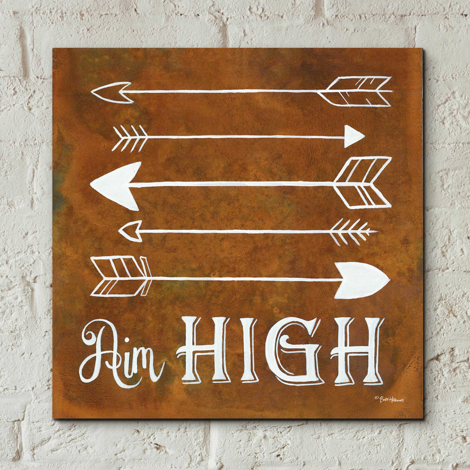 Epic Art 'Aim High' by Britt Hallowell, Acrylic Glass Wall Art,12x12