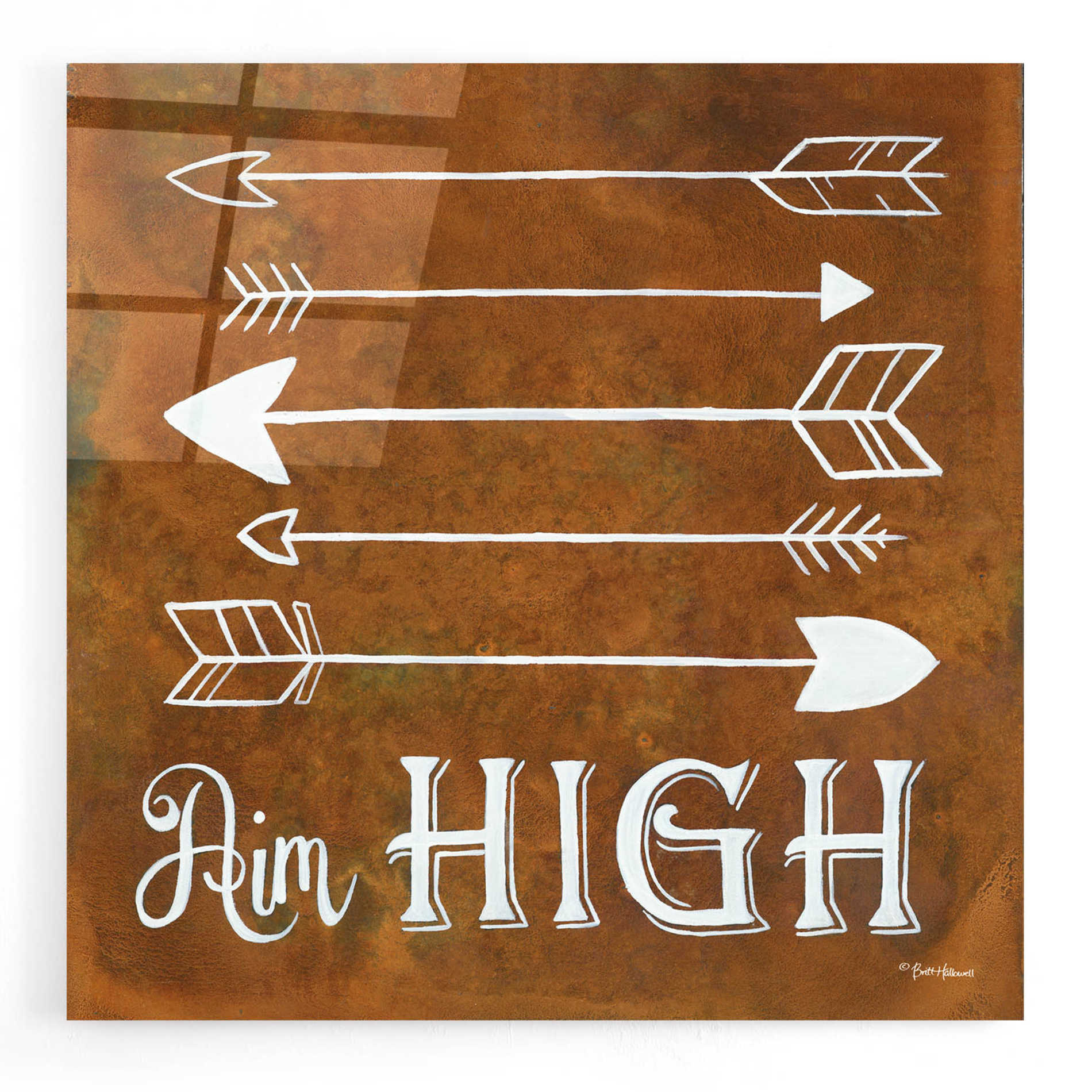 Epic Art 'Aim High' by Britt Hallowell, Acrylic Glass Wall Art,12x12