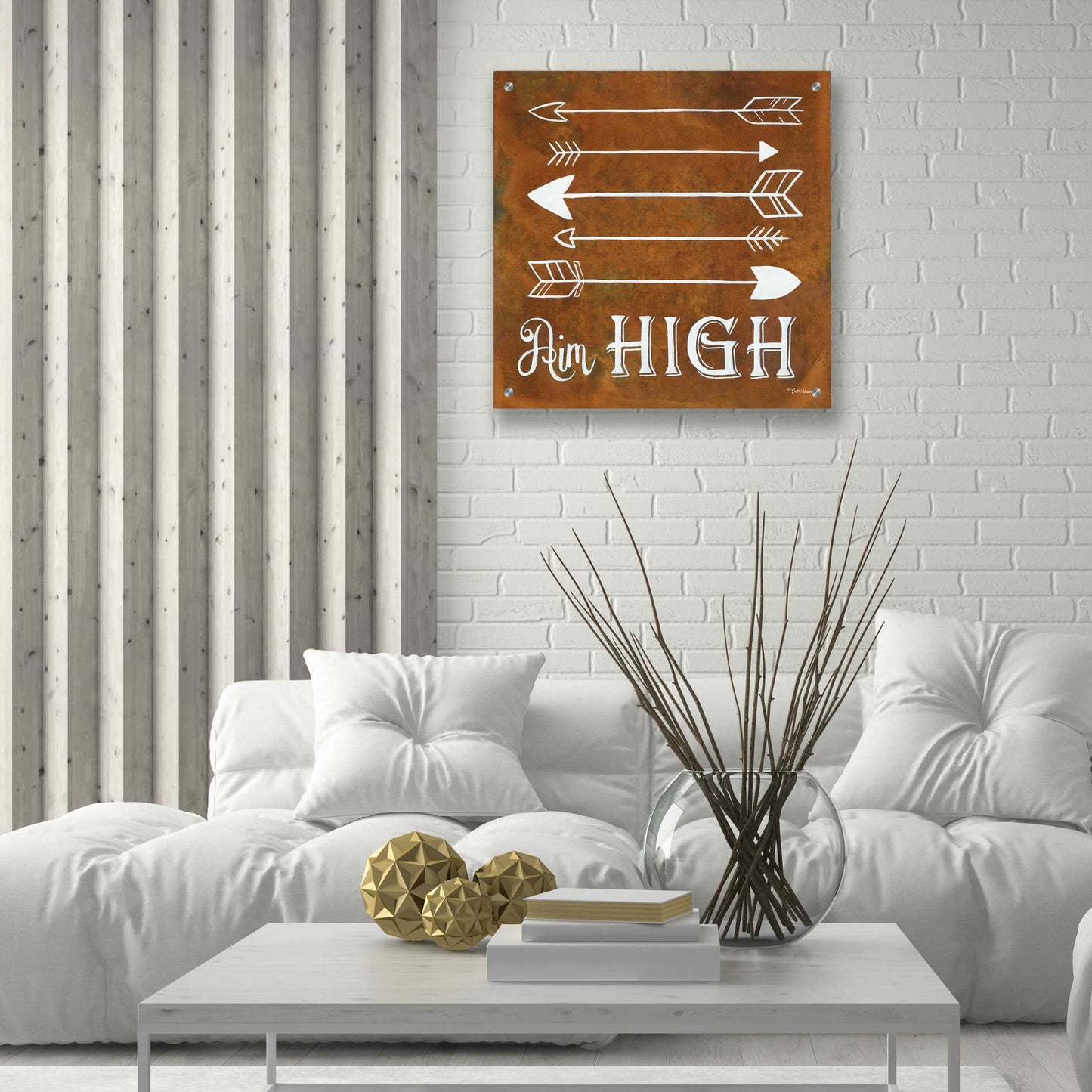 Epic Art 'Aim High' by Britt Hallowell, Acrylic Glass Wall Art,24x24