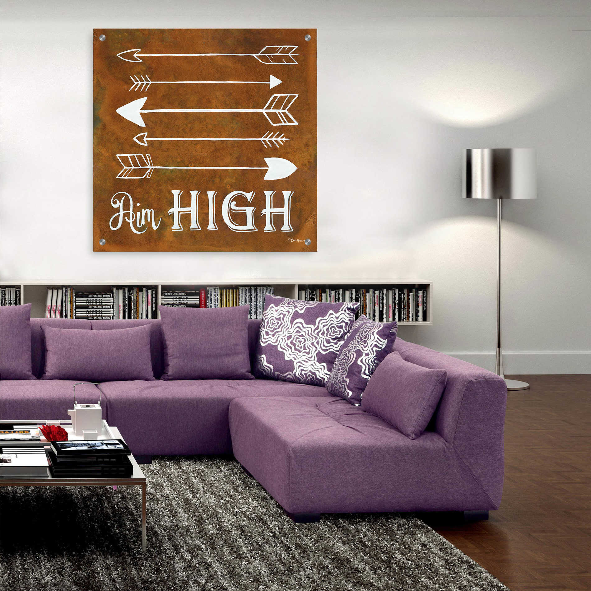 Epic Art 'Aim High' by Britt Hallowell, Acrylic Glass Wall Art,36x36