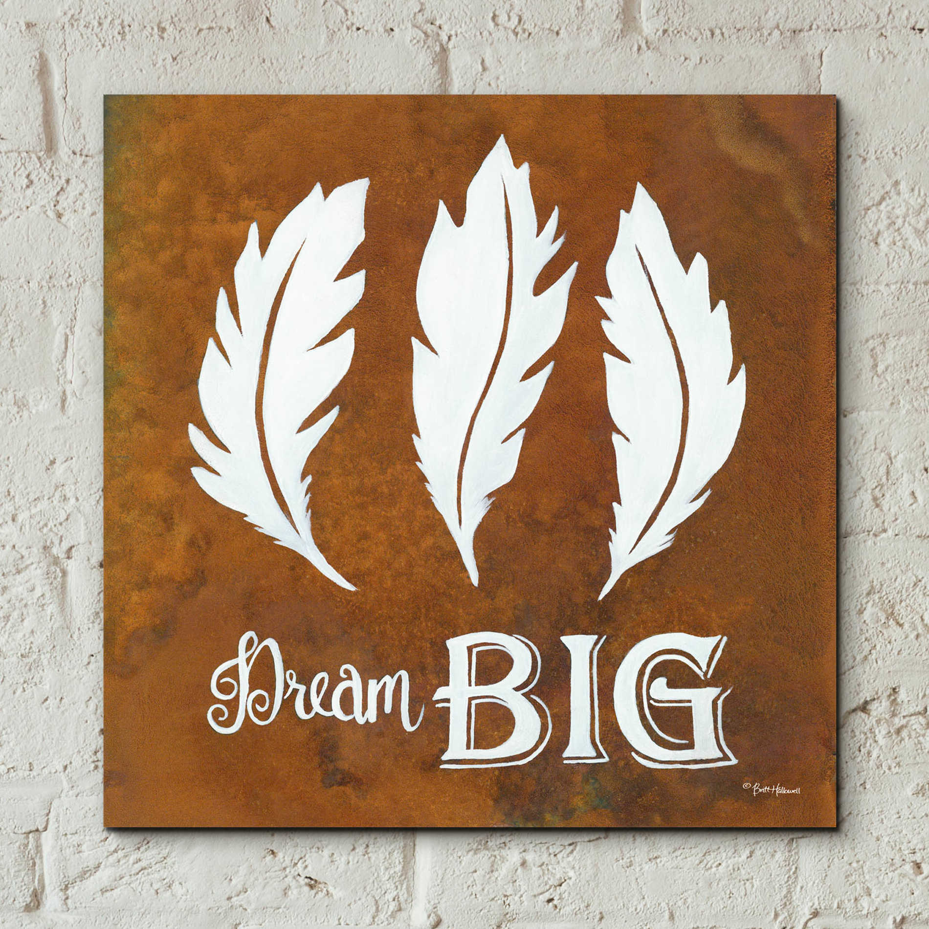 Epic Art 'Dream Big' by Britt Hallowell, Acrylic Glass Wall Art,12x12