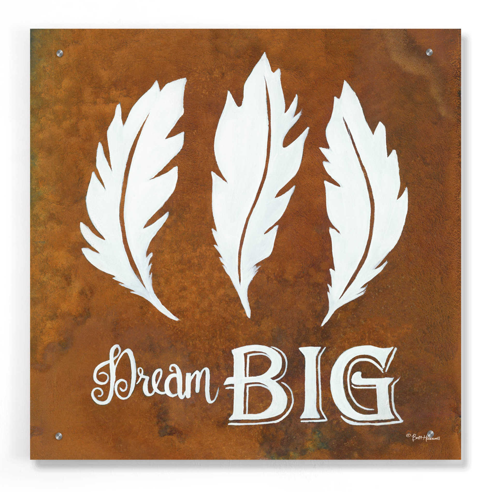 Epic Art 'Dream Big' by Britt Hallowell, Acrylic Glass Wall Art,24x24