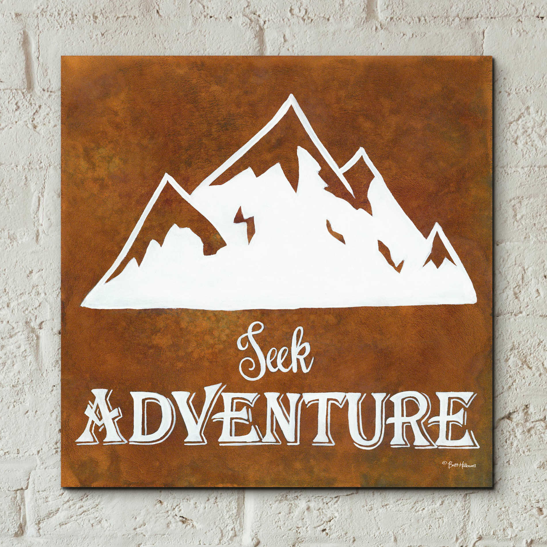 Epic Art 'Seek Adventure' by Britt Hallowell, Acrylic Glass Wall Art,12x12