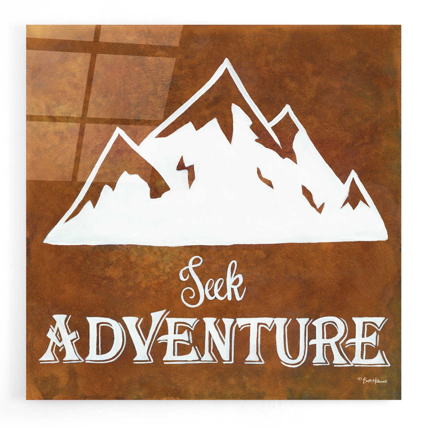 Epic Art 'Seek Adventure' by Britt Hallowell, Acrylic Glass Wall Art,12x12