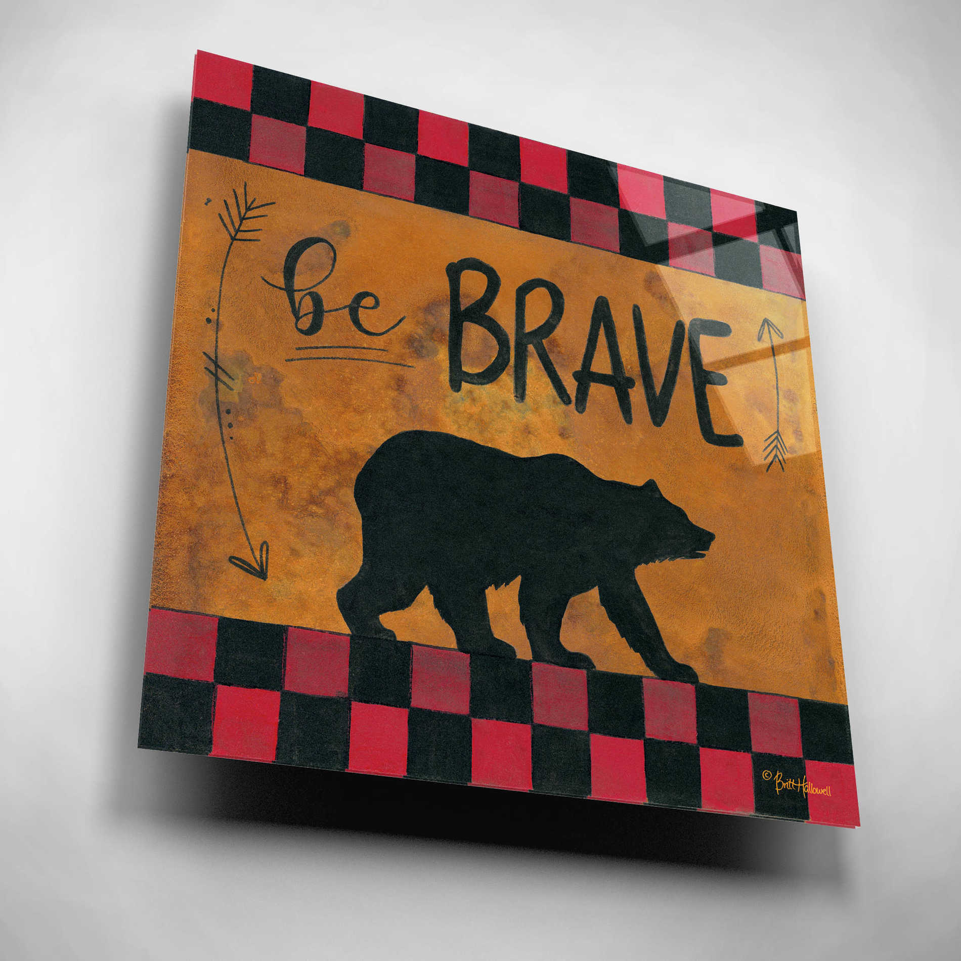 Epic Art 'Be Brave' by Britt Hallowell, Acrylic Glass Wall Art,12x12