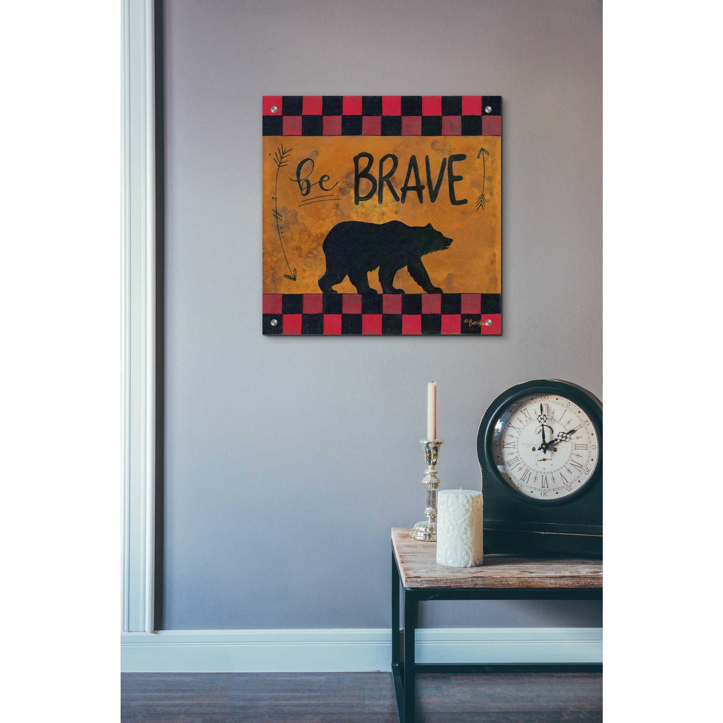 Epic Art 'Be Brave' by Britt Hallowell, Acrylic Glass Wall Art,24x24