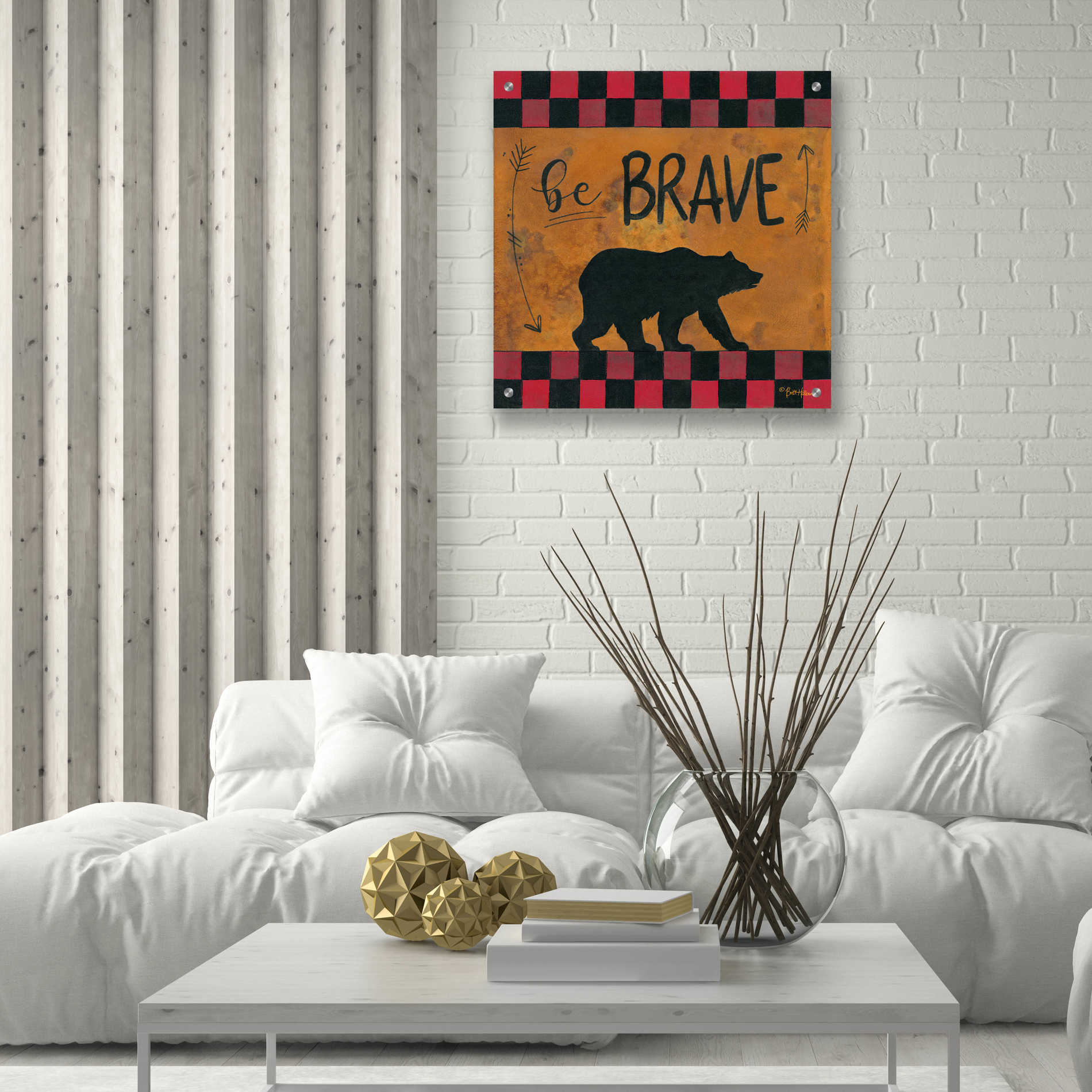 Epic Art 'Be Brave' by Britt Hallowell, Acrylic Glass Wall Art,24x24