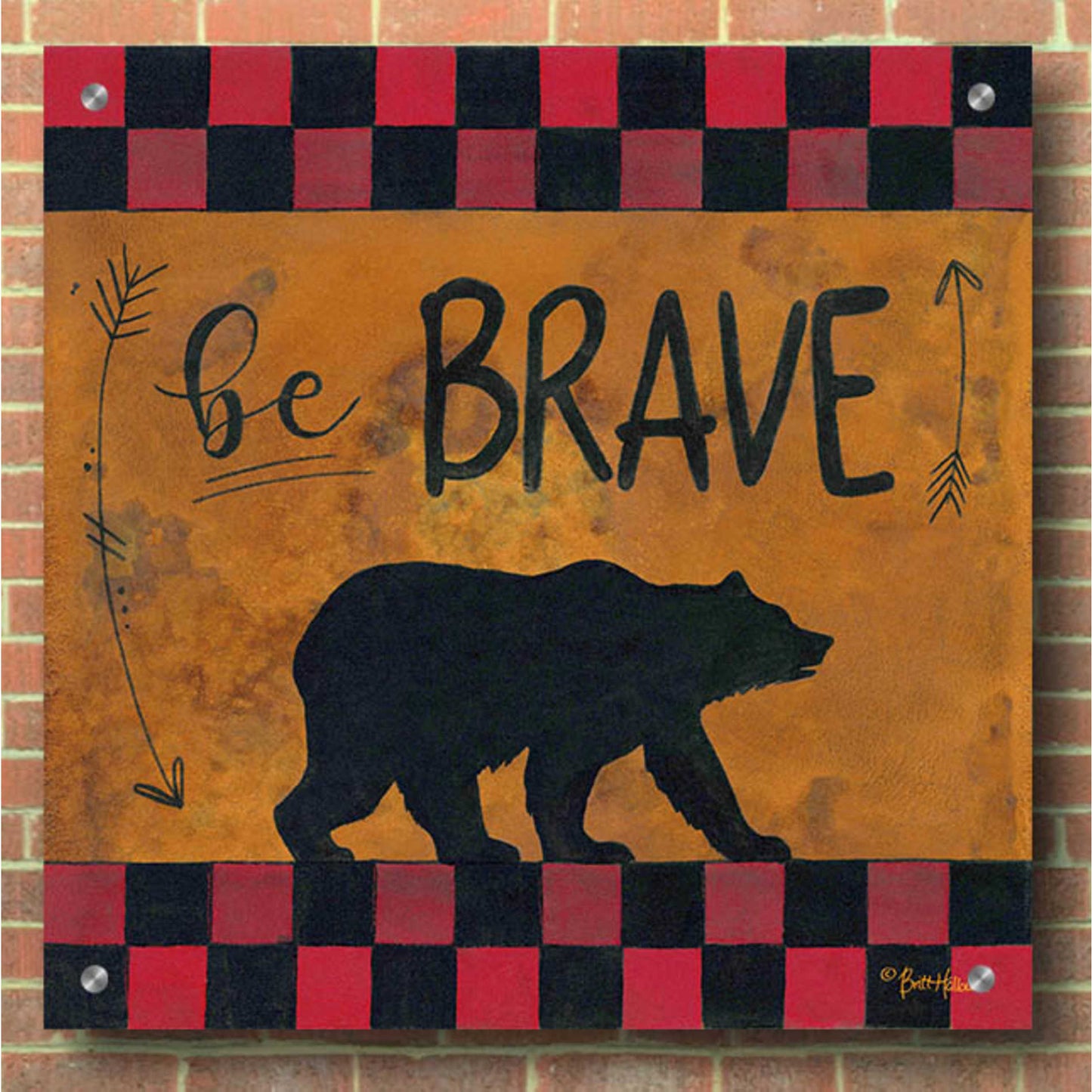 Epic Art 'Be Brave' by Britt Hallowell, Acrylic Glass Wall Art,36x36
