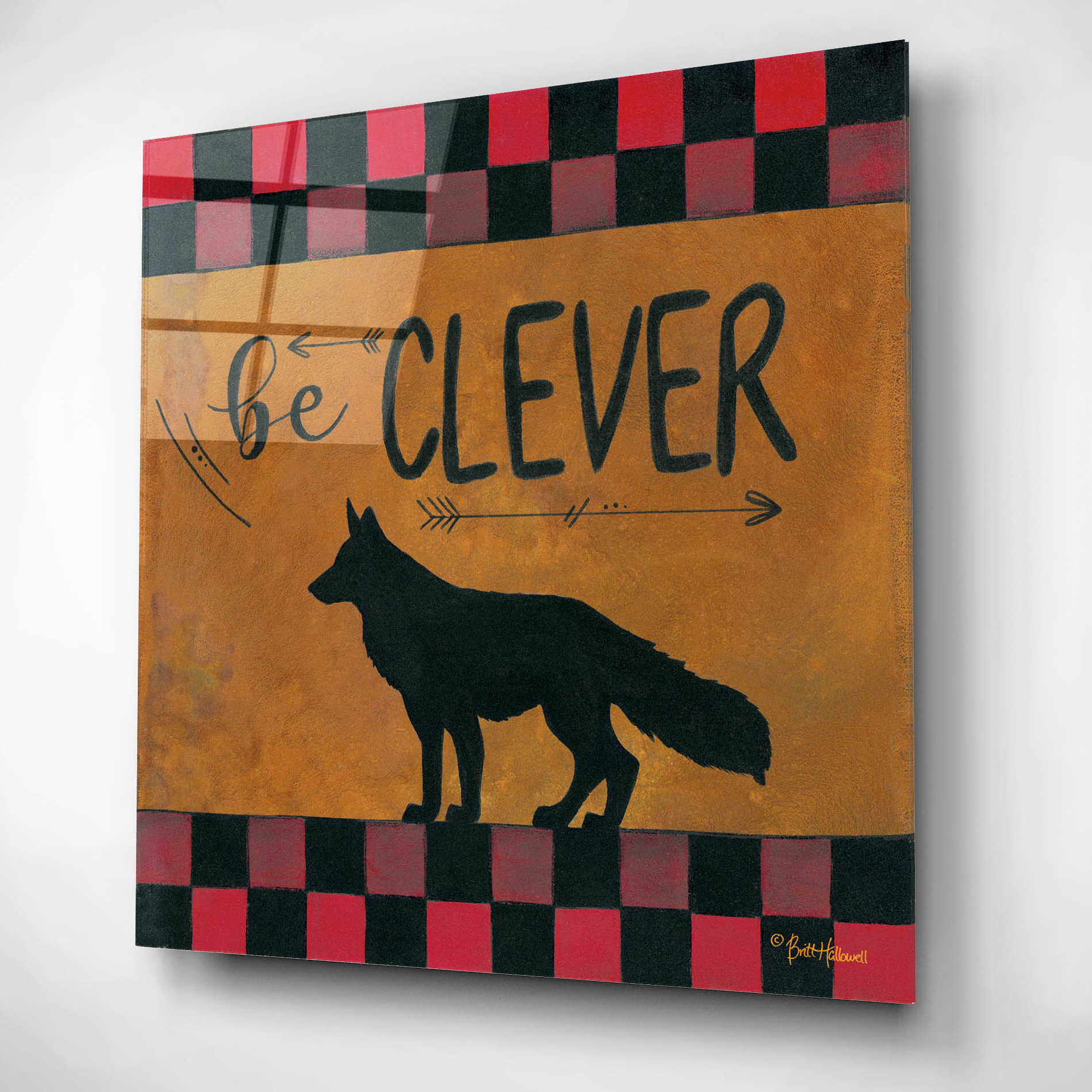 Epic Art 'Be Clever' by Britt Hallowell, Acrylic Glass Wall Art,12x12