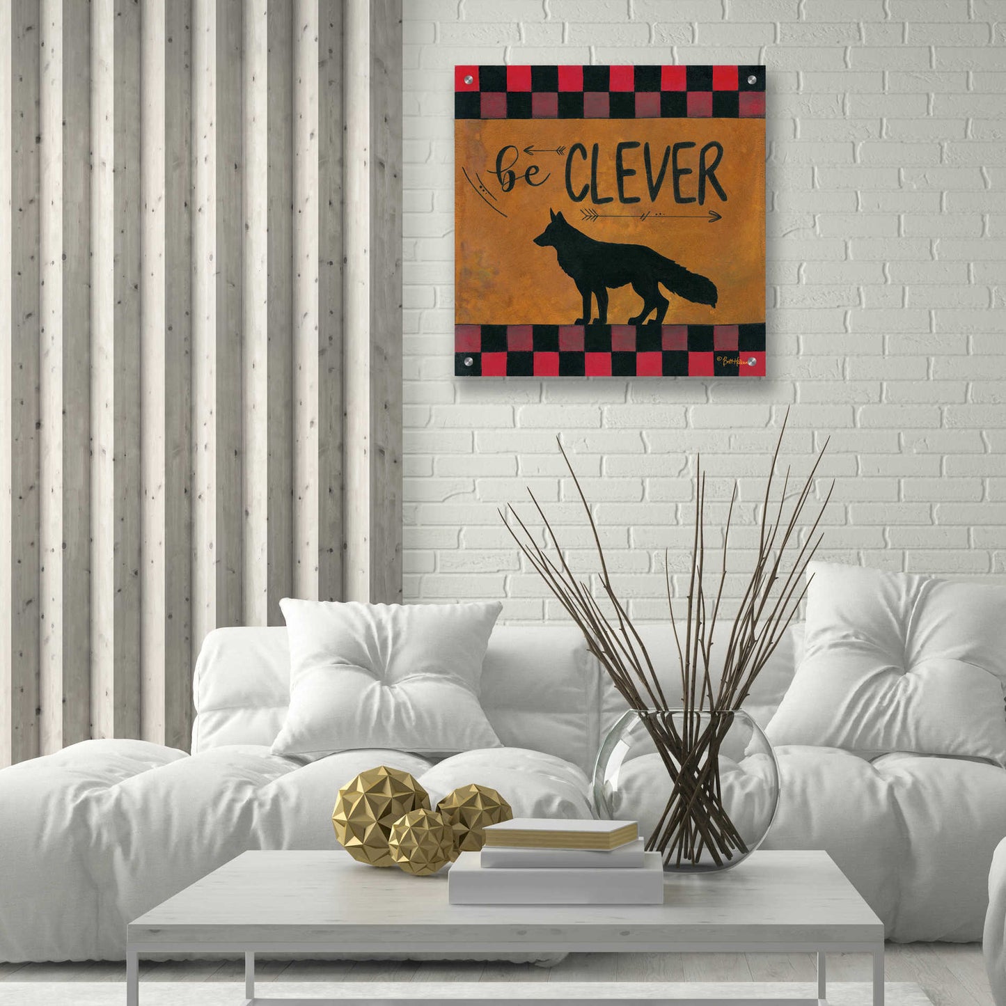 Epic Art 'Be Clever' by Britt Hallowell, Acrylic Glass Wall Art,24x24