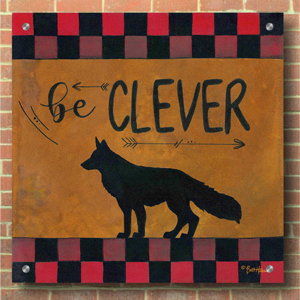 Epic Art 'Be Clever' by Britt Hallowell, Acrylic Glass Wall Art,36x36
