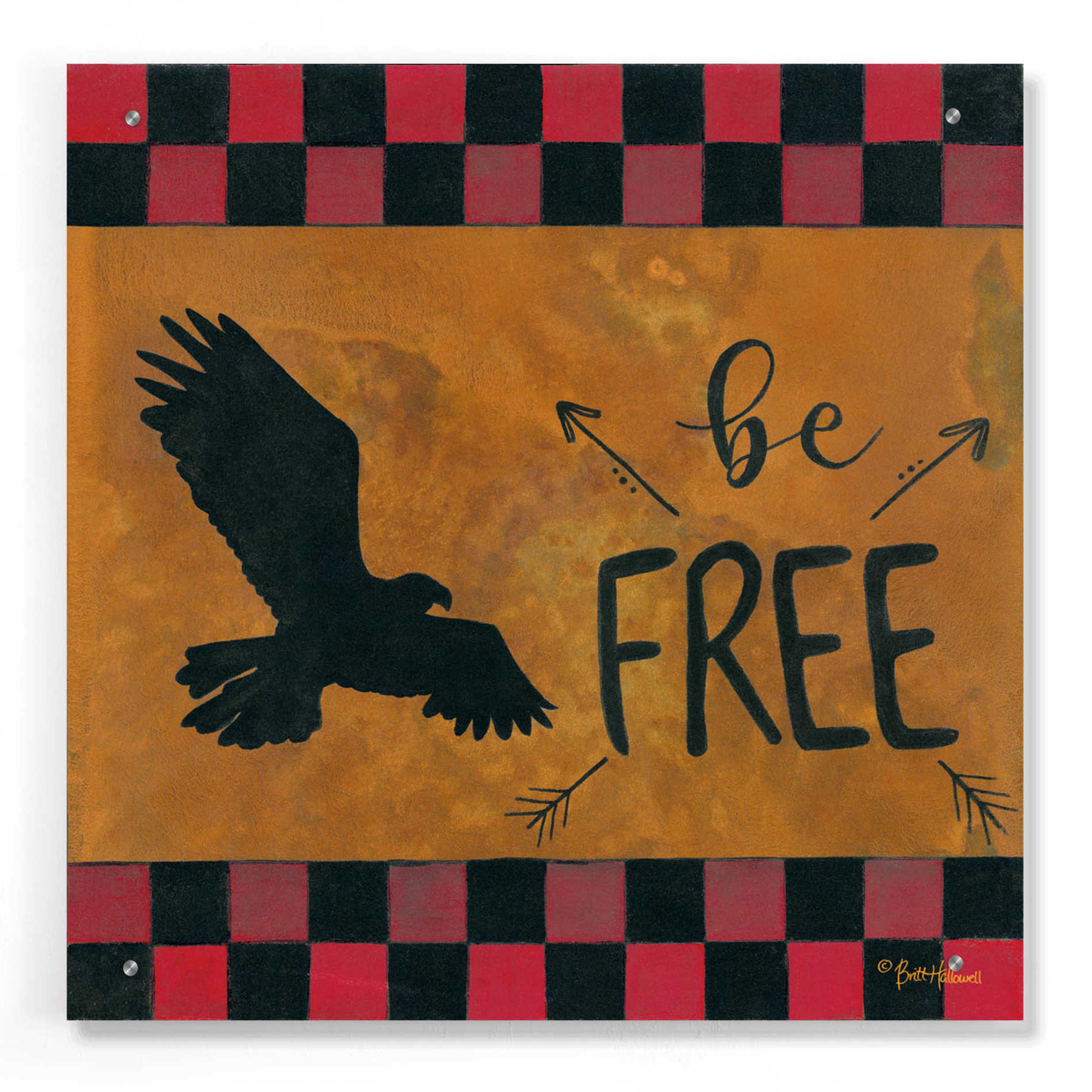 Epic Art 'Be Free' by Britt Hallowell, Acrylic Glass Wall Art,24x24