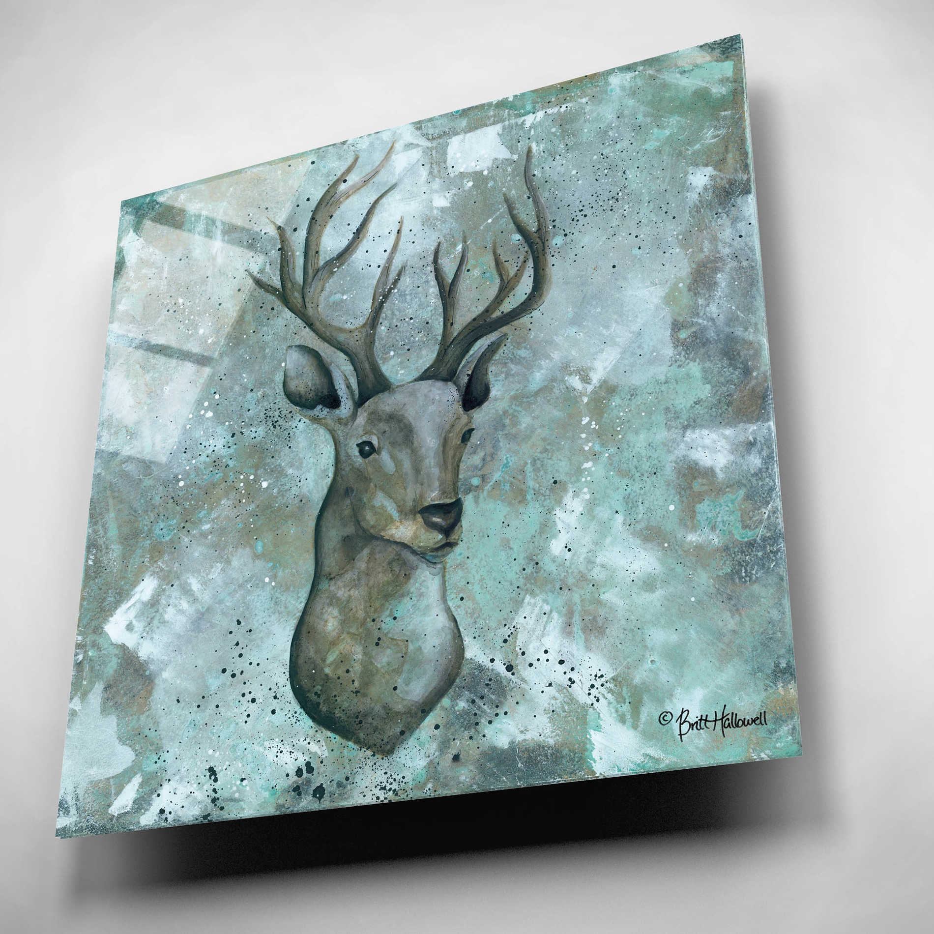 Epic Art 'Simplicity Deer' by Britt Hallowell, Acrylic Glass Wall Art,12x12