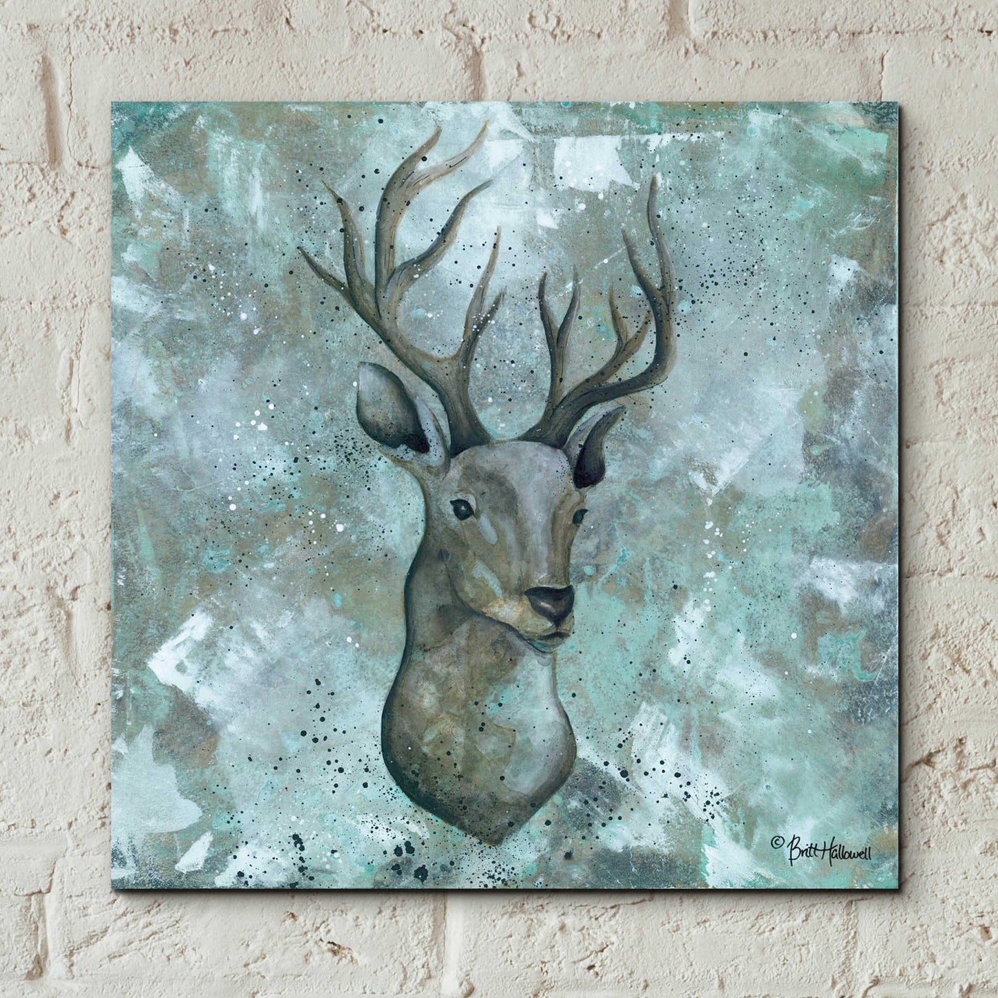 Epic Art 'Simplicity Deer' by Britt Hallowell, Acrylic Glass Wall Art,12x12