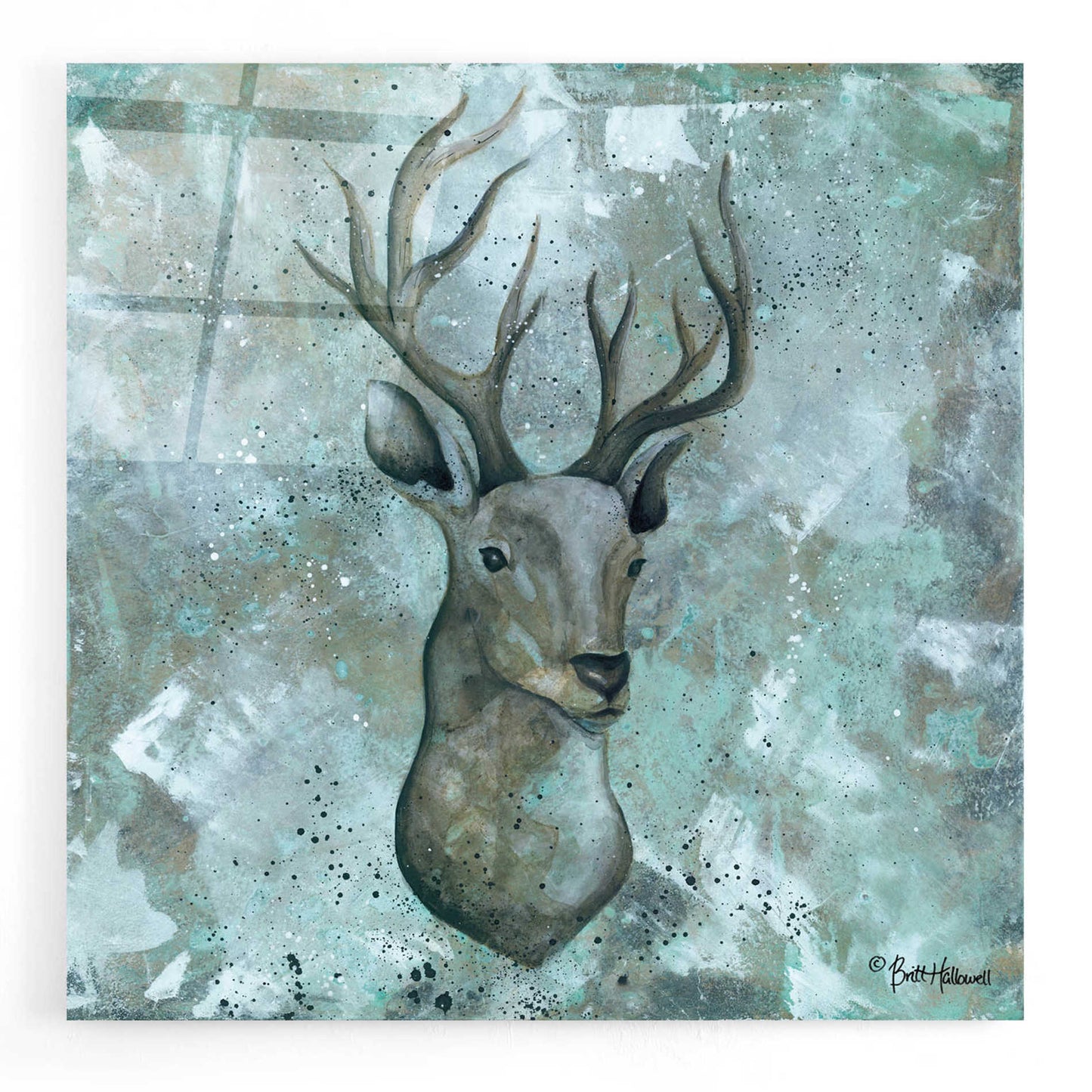 Epic Art 'Simplicity Deer' by Britt Hallowell, Acrylic Glass Wall Art,12x12