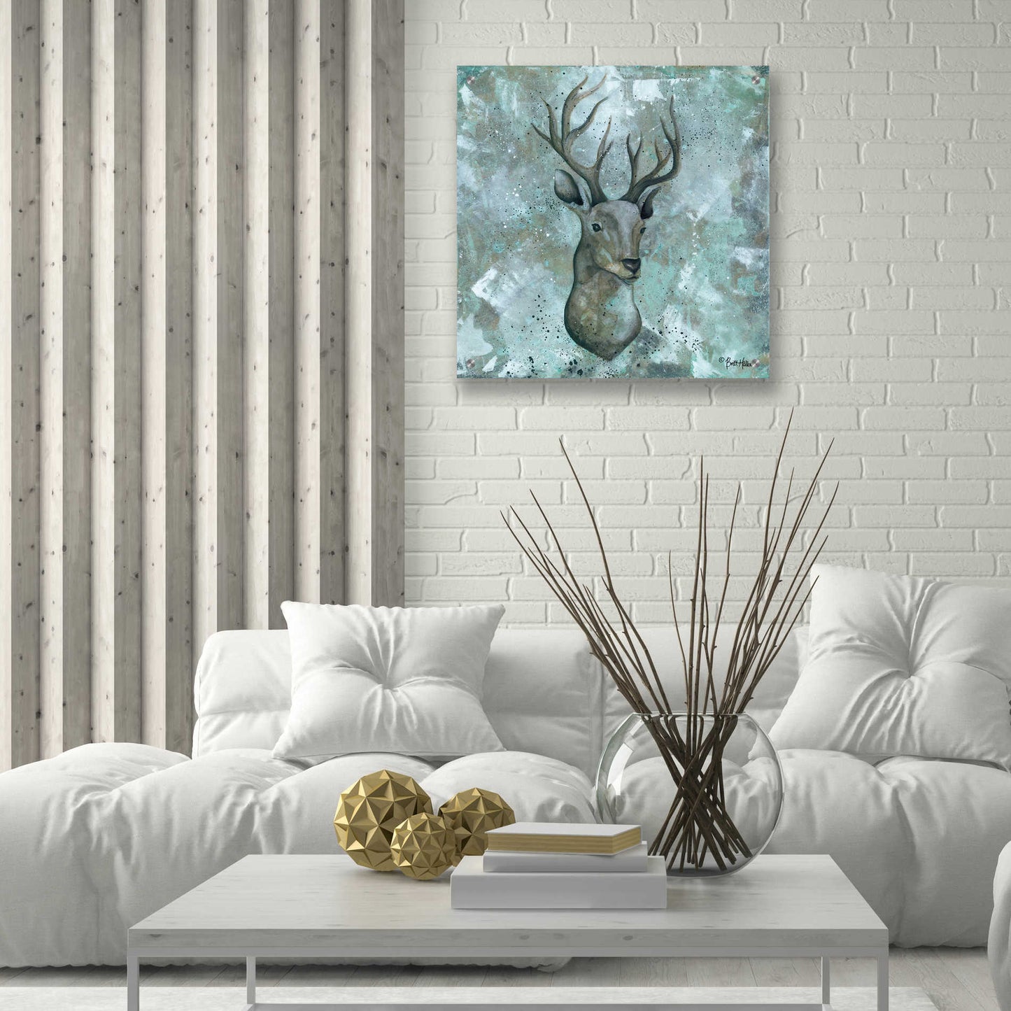 Epic Art 'Simplicity Deer' by Britt Hallowell, Acrylic Glass Wall Art,24x24