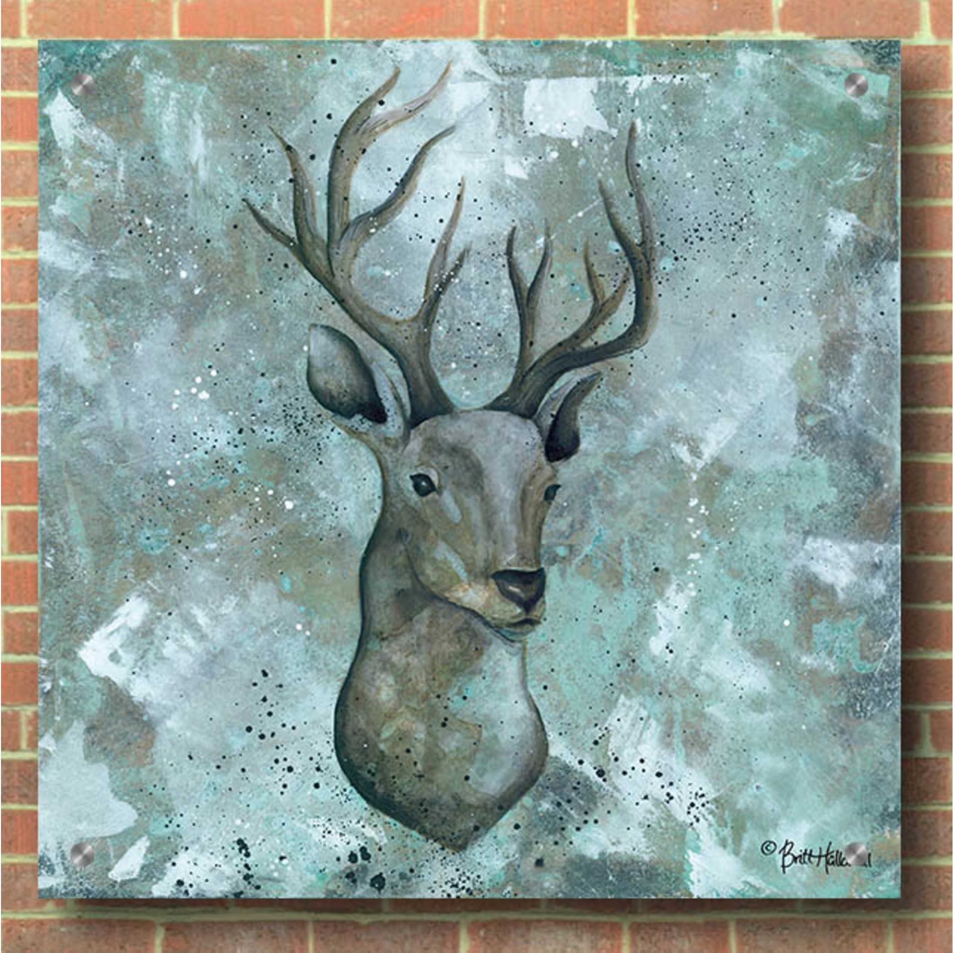 Epic Art 'Simplicity Deer' by Britt Hallowell, Acrylic Glass Wall Art,36x36