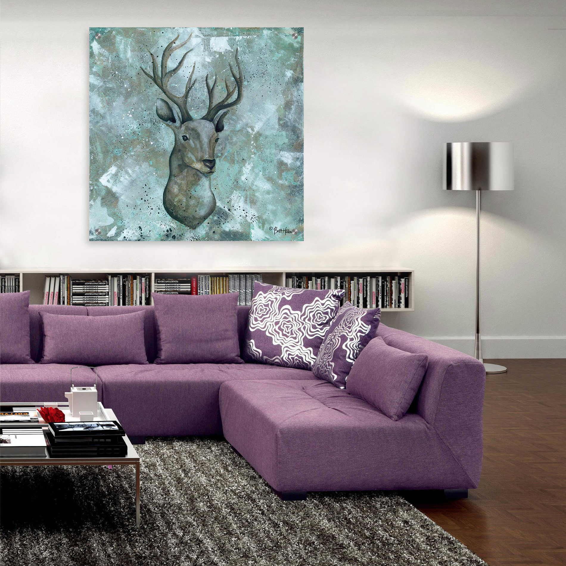 Epic Art 'Simplicity Deer' by Britt Hallowell, Acrylic Glass Wall Art,36x36