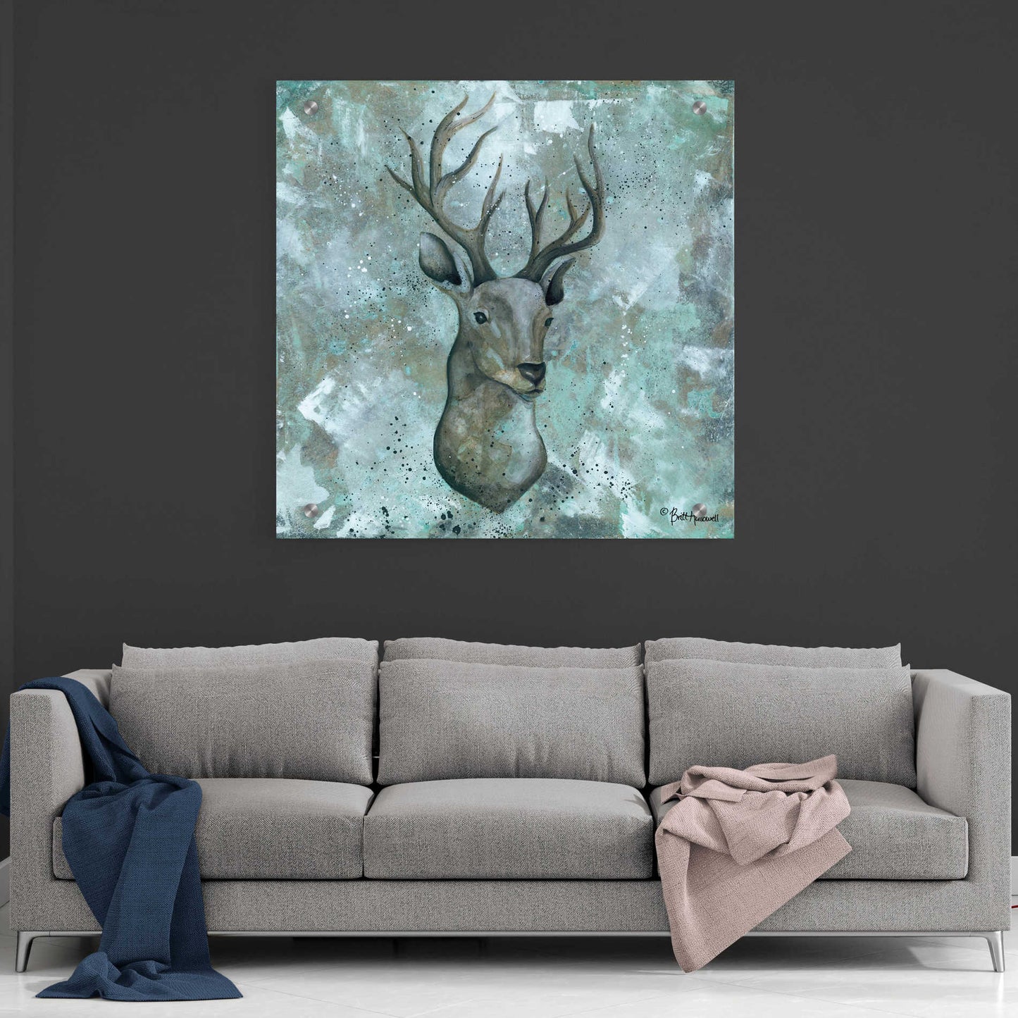 Epic Art 'Simplicity Deer' by Britt Hallowell, Acrylic Glass Wall Art,36x36