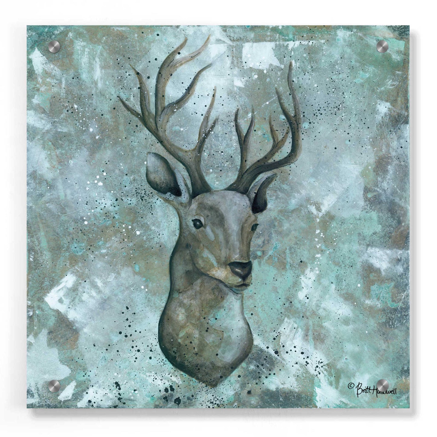 Epic Art 'Simplicity Deer' by Britt Hallowell, Acrylic Glass Wall Art,36x36