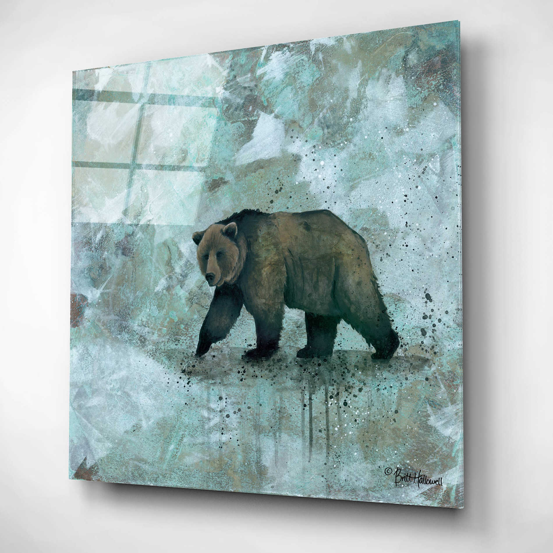 Epic Art 'Simplicity Bear' by Britt Hallowell, Acrylic Glass Wall Art,12x12