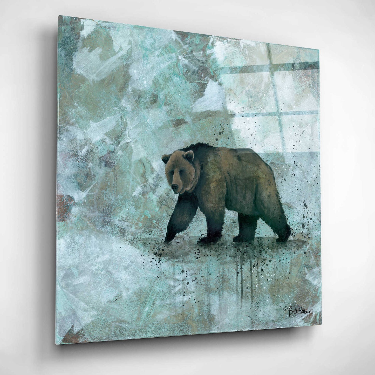 Epic Art 'Simplicity Bear' by Britt Hallowell, Acrylic Glass Wall Art,12x12