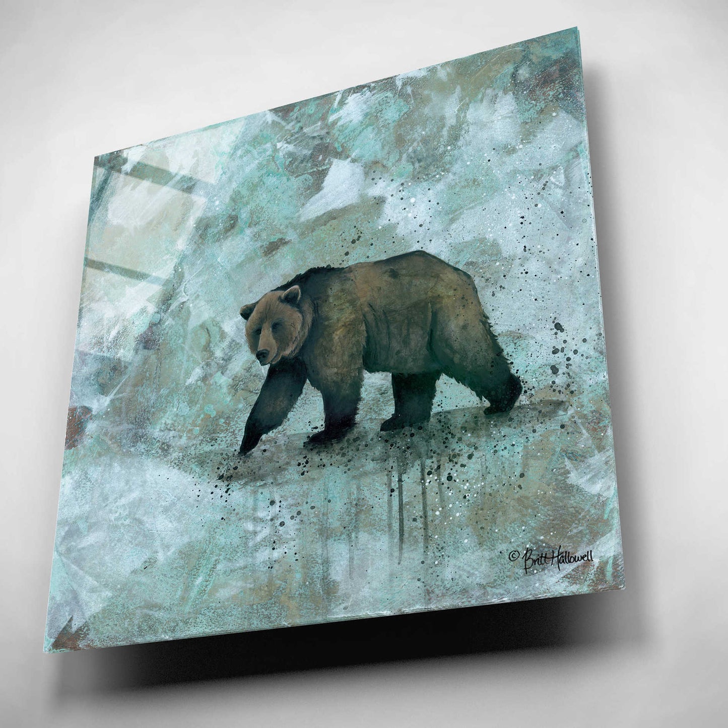 Epic Art 'Simplicity Bear' by Britt Hallowell, Acrylic Glass Wall Art,12x12