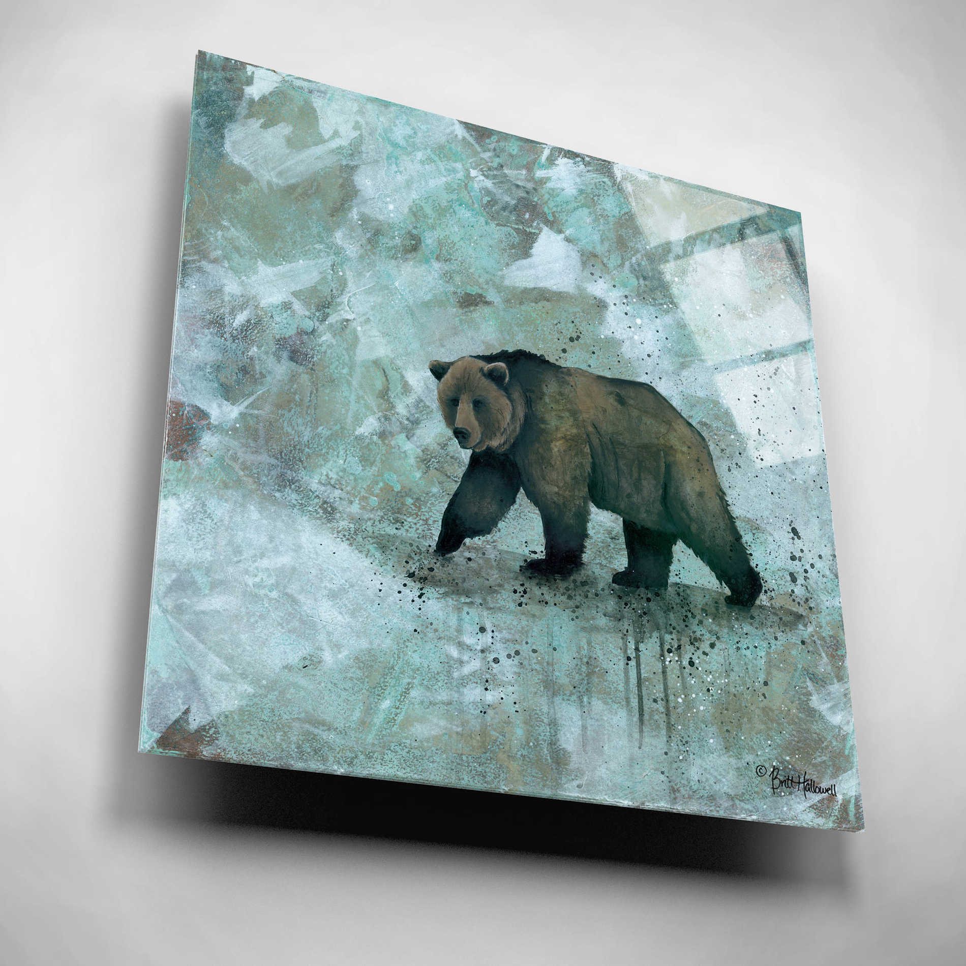 Epic Art 'Simplicity Bear' by Britt Hallowell, Acrylic Glass Wall Art,12x12