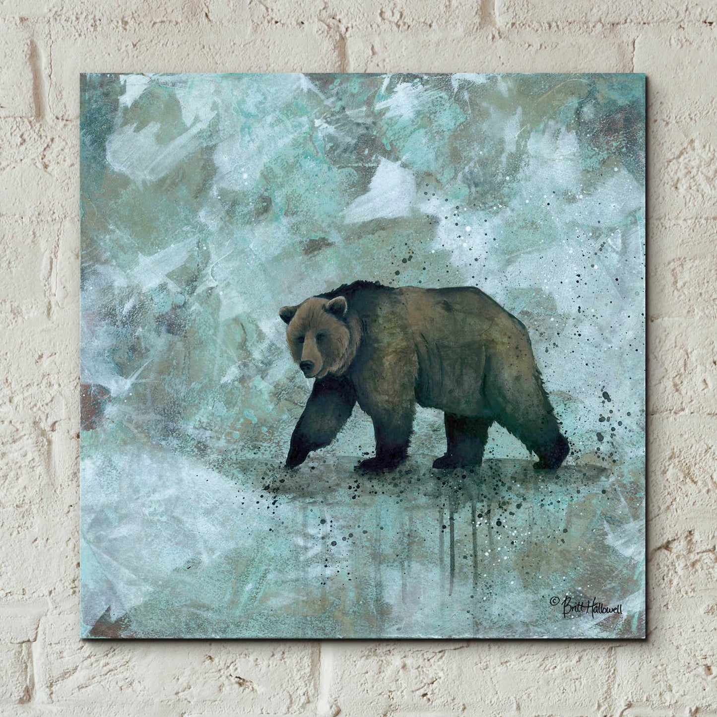 Epic Art 'Simplicity Bear' by Britt Hallowell, Acrylic Glass Wall Art,12x12