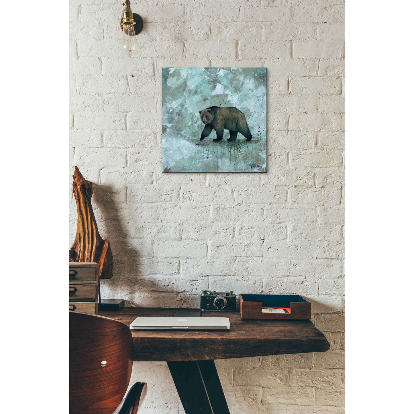 Epic Art 'Simplicity Bear' by Britt Hallowell, Acrylic Glass Wall Art,12x12